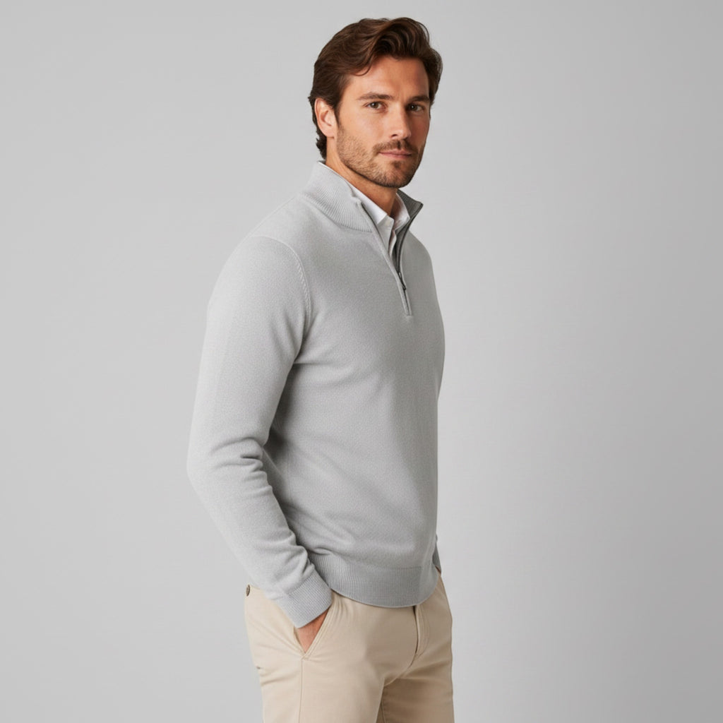 Ellmont London | Men's Long Sleeve Quarter Zip Sweater for Casual & Office Wear