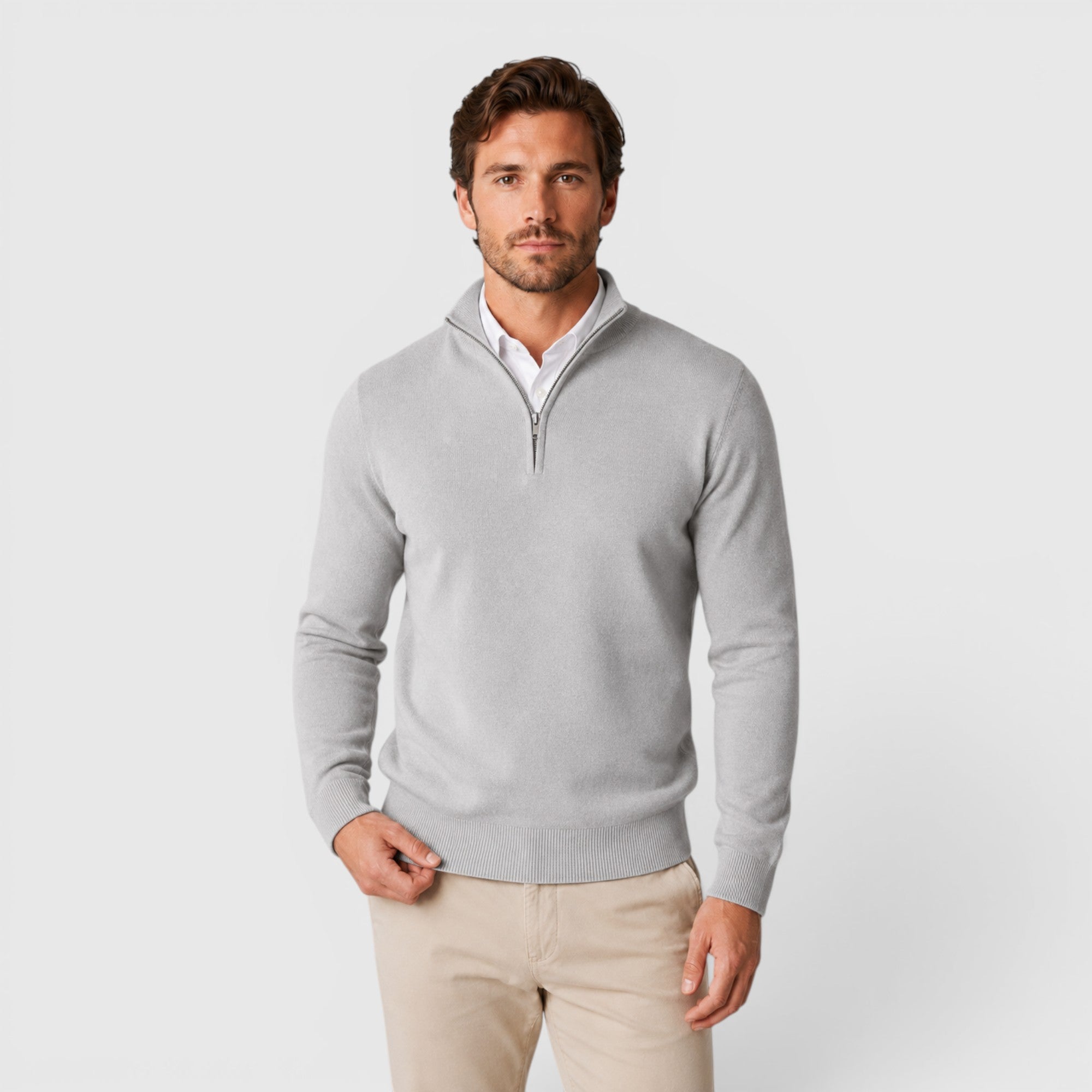 Ivan | Men's Long Sleeve Quarter Zip Sweater for Casual & Office Wear