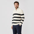 Ellmont London | Men’s Ribbed Knit Half Zip Sweater for Autumn and Winter