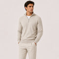 Ellmont London | Men's Quarter Zip Knit Pullover Lightweight Warm Sweater