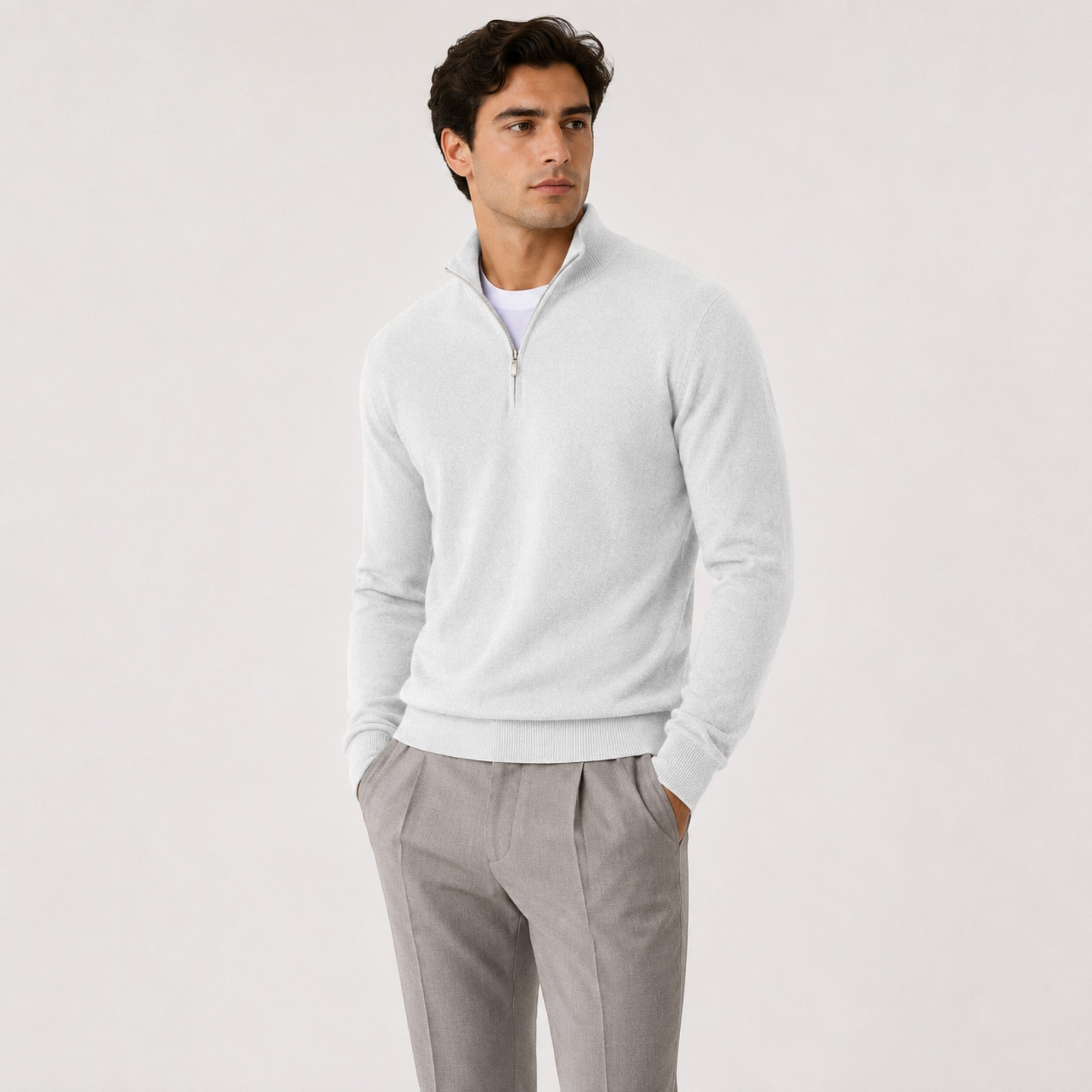 Toby | Men's Quarter Zip Knit Pullover Lightweight Warm Sweater