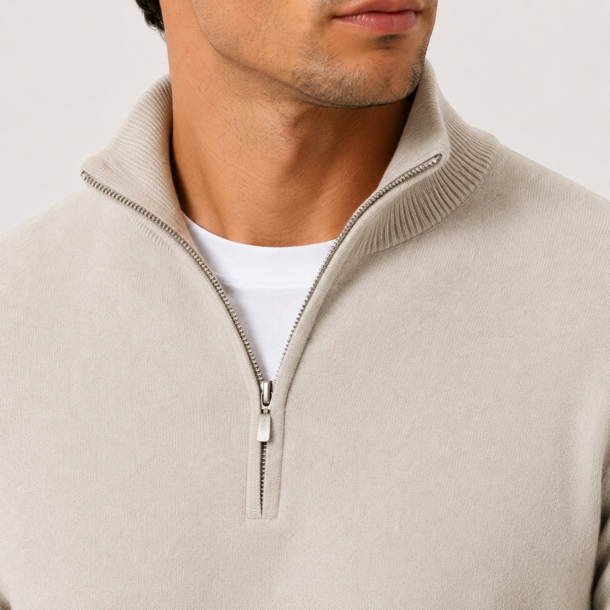 Ellmont London | Men's Quarter Zip Knit Pullover Lightweight Warm Sweater