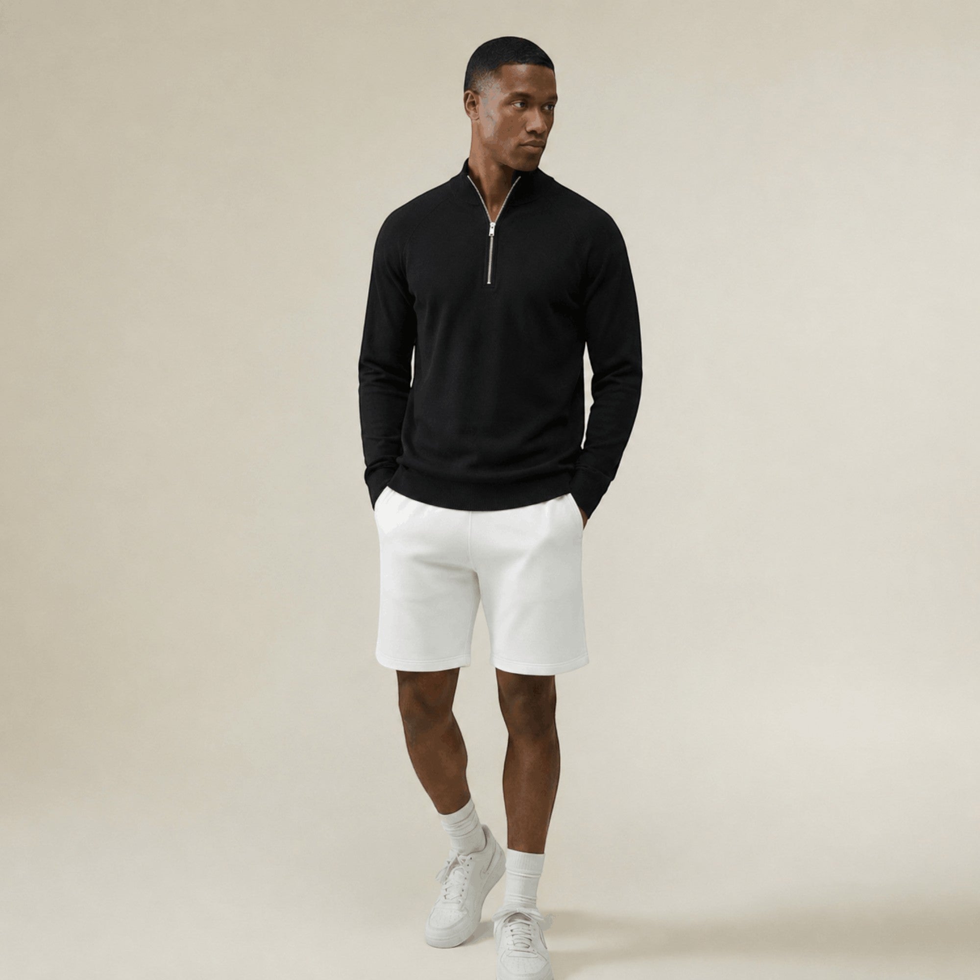 Ellmont London | Men's Quarter Zip Knit Sweater Lightweight Travel Layer