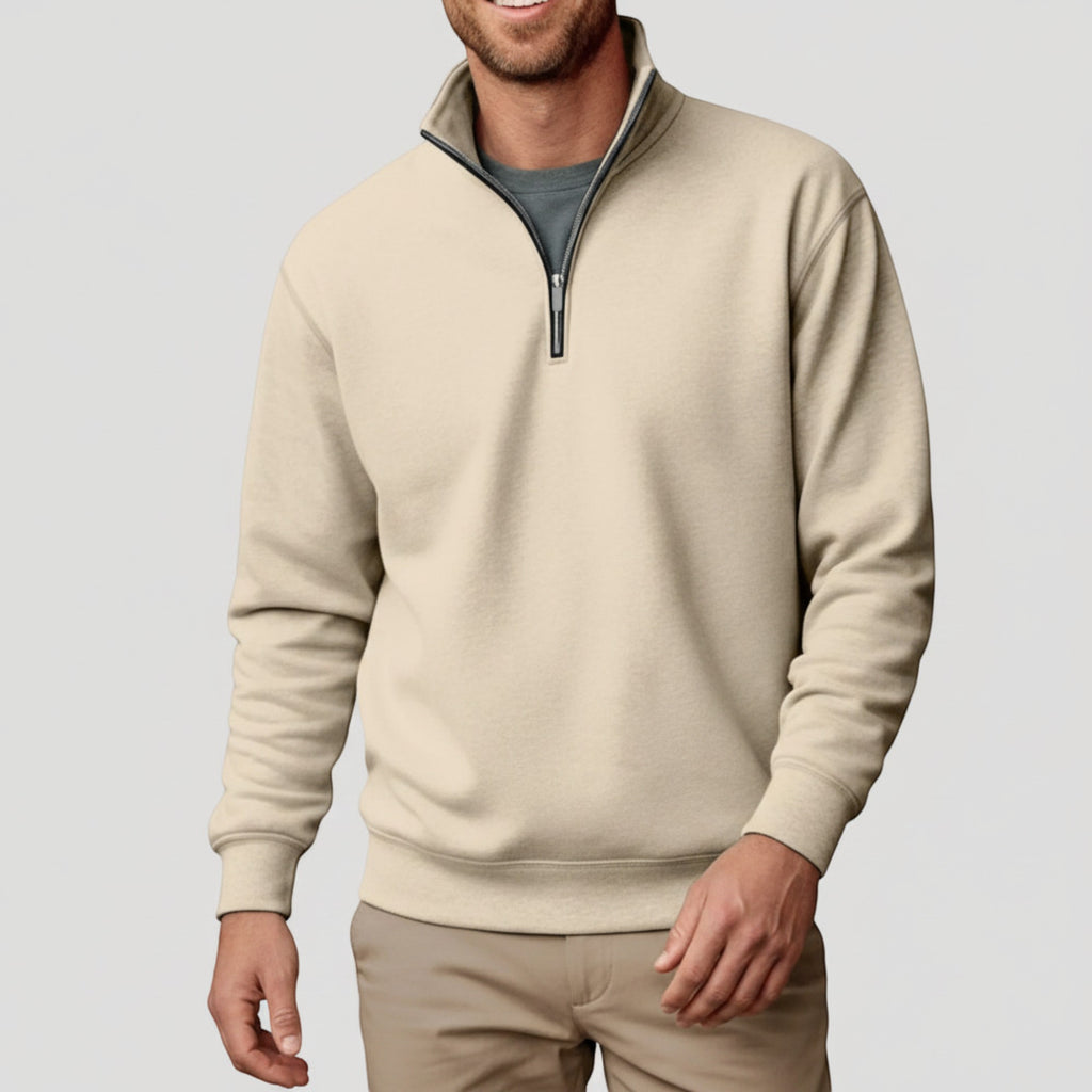Ellmont London | Men's Lightweight Zip-Up Quarter Zip Sweater Business Casual