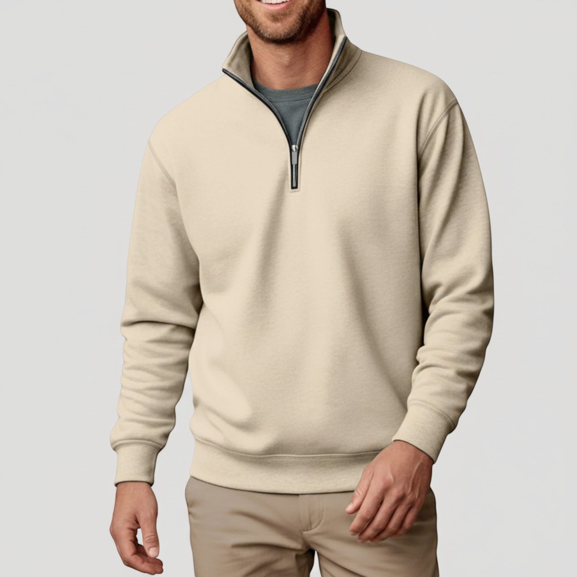 Ellmont London | Men's Lightweight Zip-Up Quarter Zip Sweater Business Casual