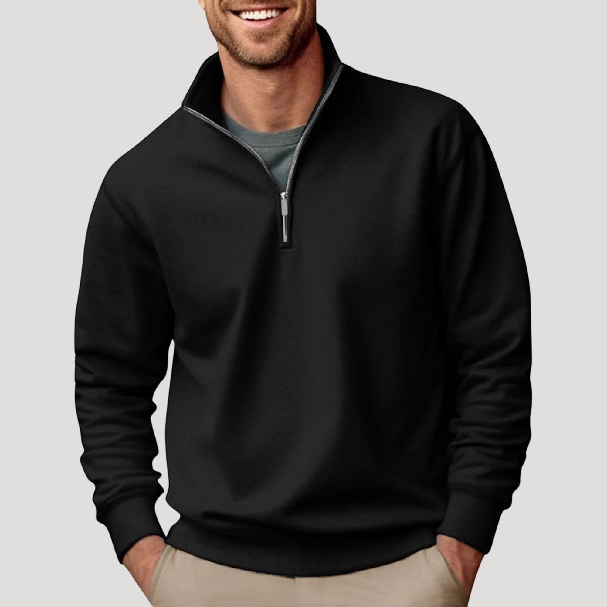 Elliot | Men's Lightweight Zip-Up Quarter Zip Sweater Business Casual
