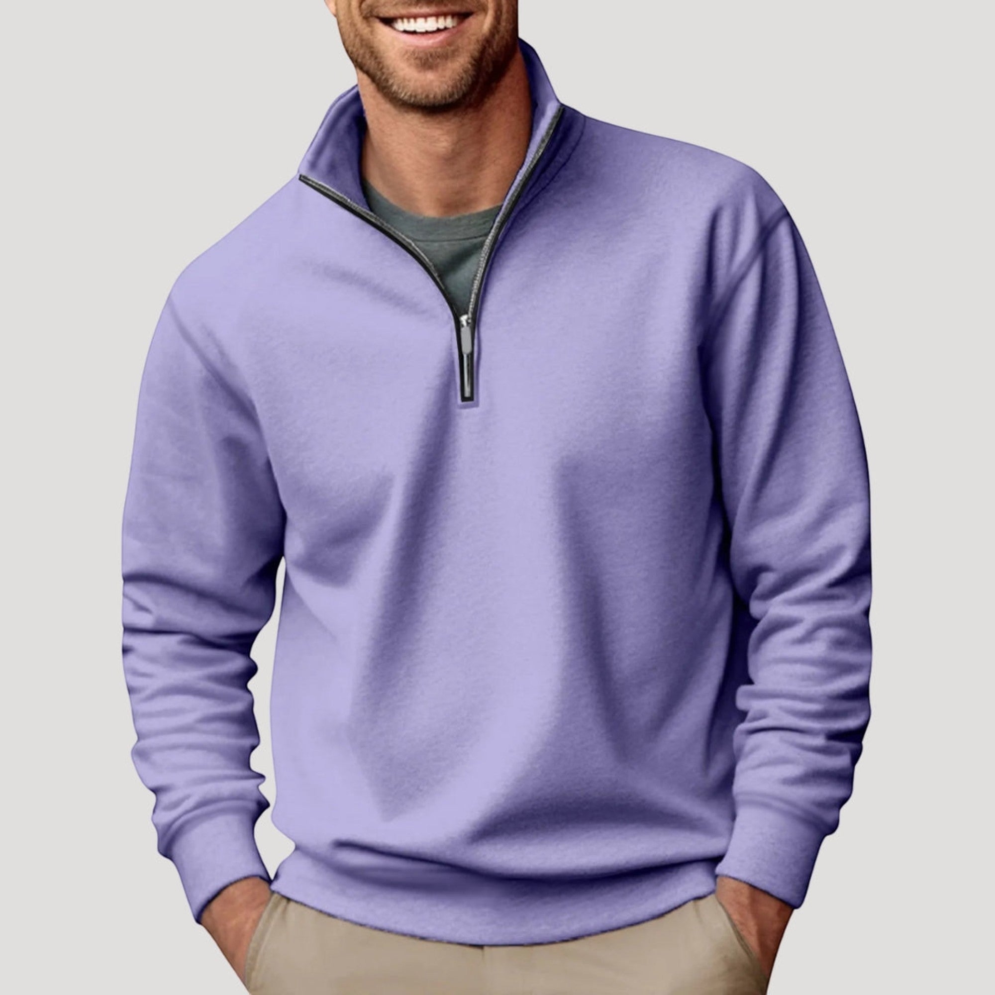 Elliot | Men's Lightweight Zip-Up Quarter Zip Sweater Business Casual