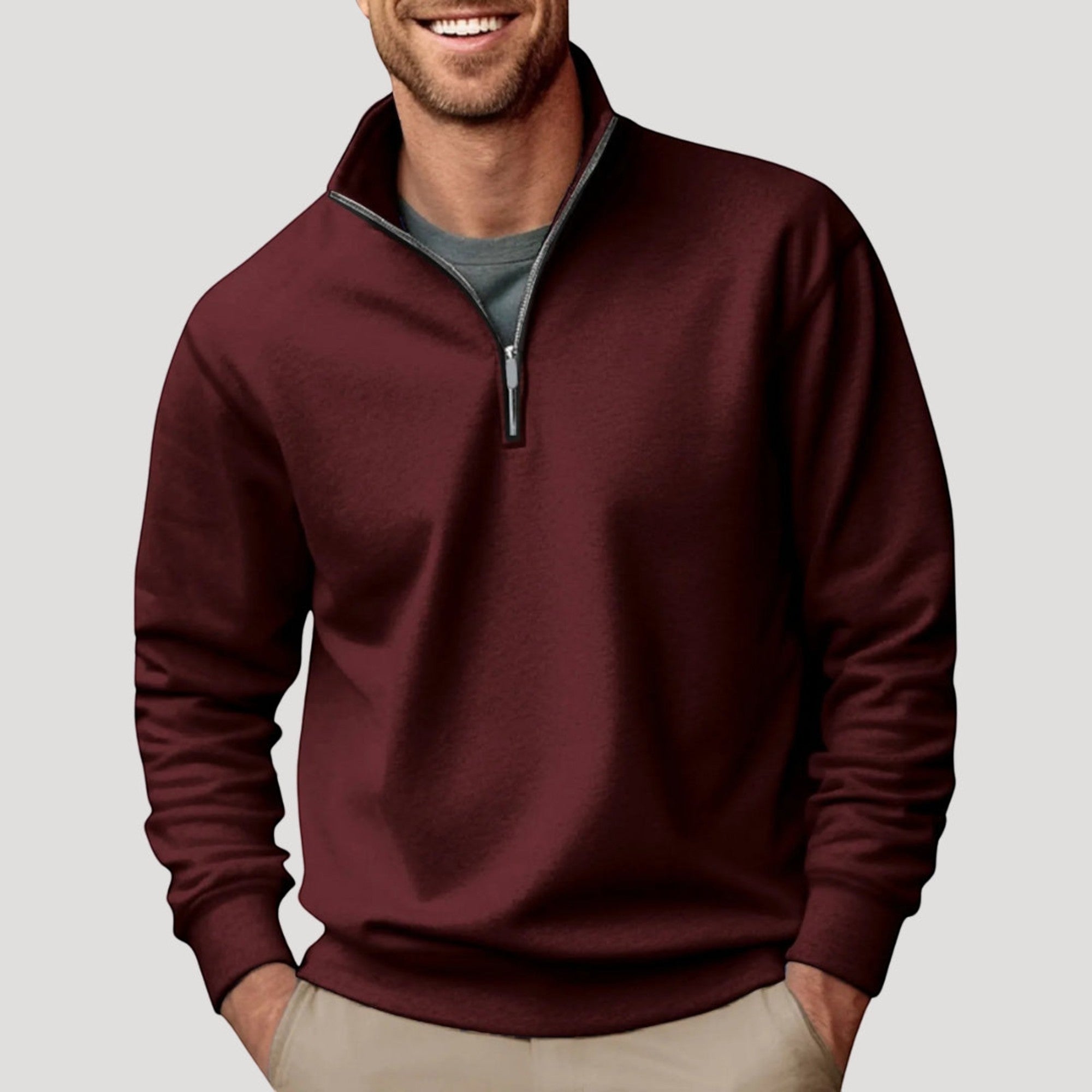 Elliot | Men's Lightweight Zip-Up Quarter Zip Sweater Business Casual