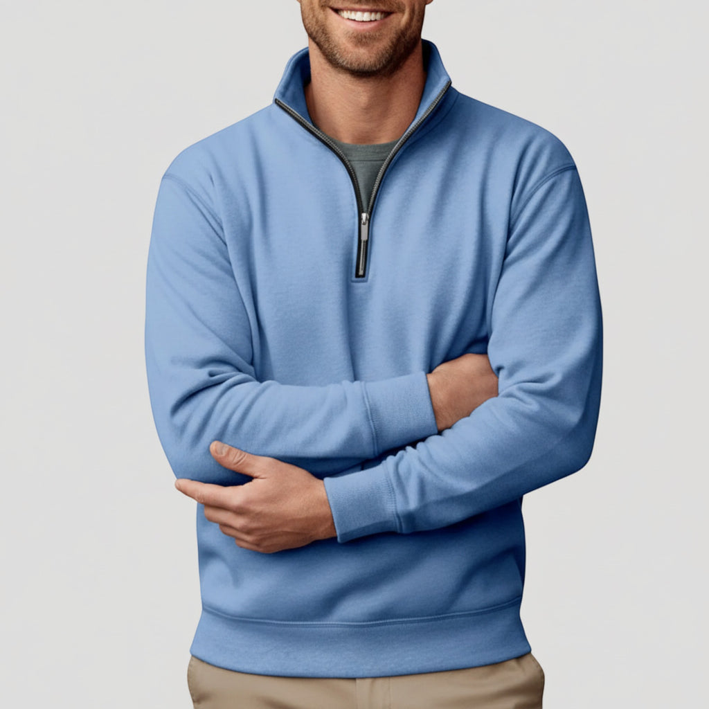 Ellmont London | Men's Lightweight Zip-Up Quarter Zip Sweater Business Casual