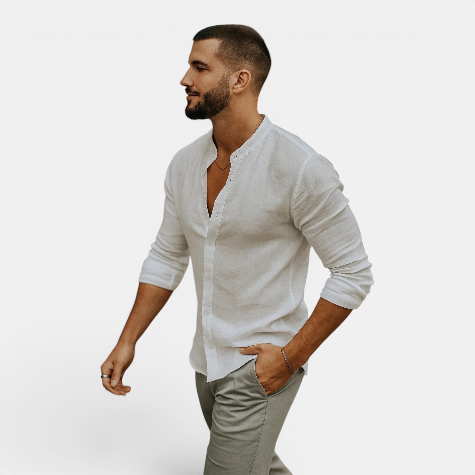 Ellmont London | Men's Breathable Lightweight Long Sleeve Linen Shirt