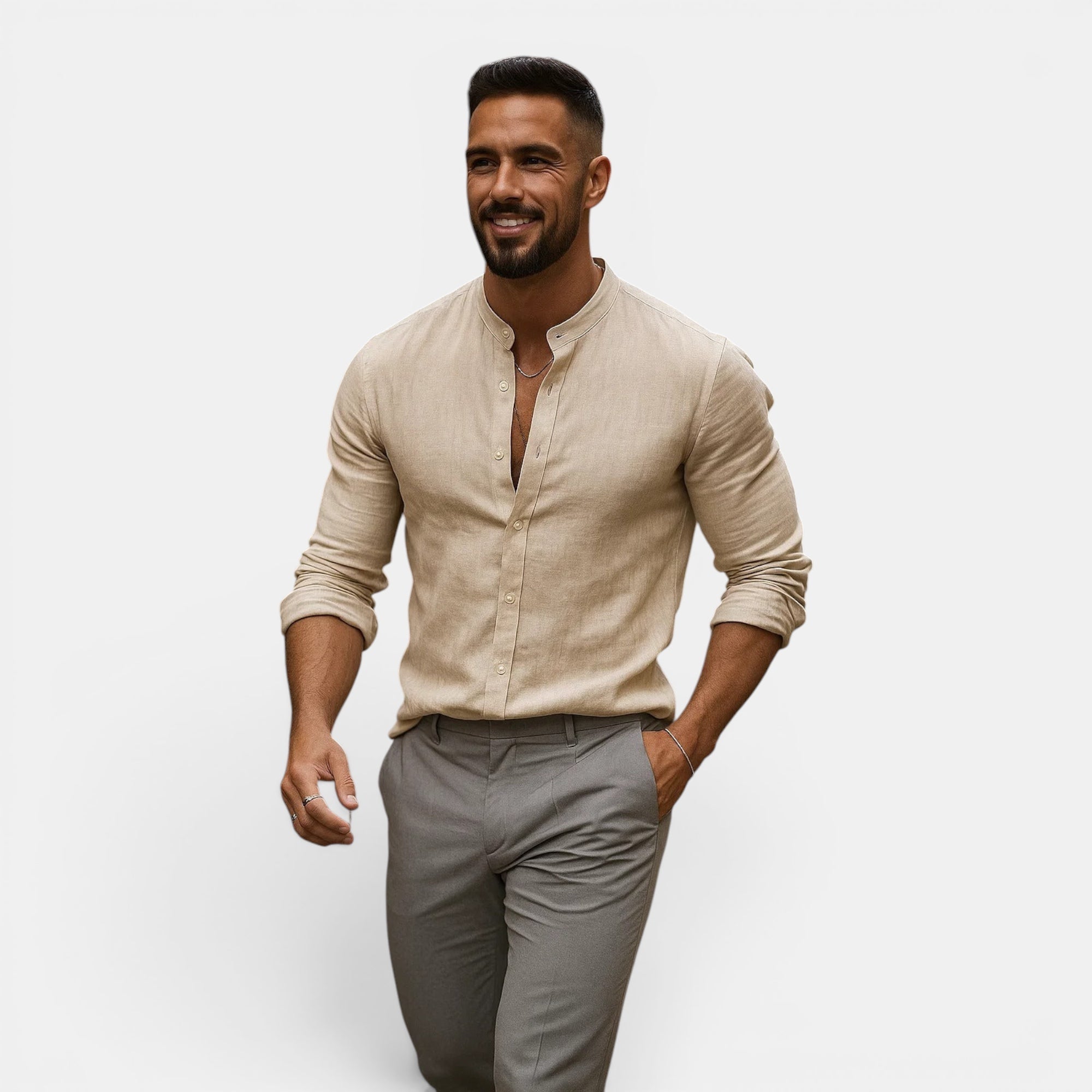 Ellmont London | Men's Breathable Lightweight Long Sleeve Linen Shirt