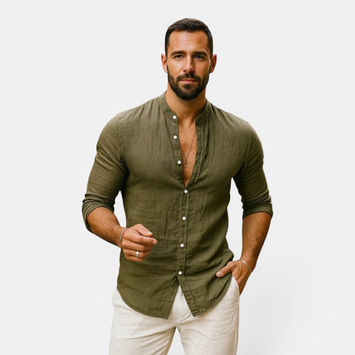 Ellmont London | Men's Breathable Lightweight Long Sleeve Linen Shirt