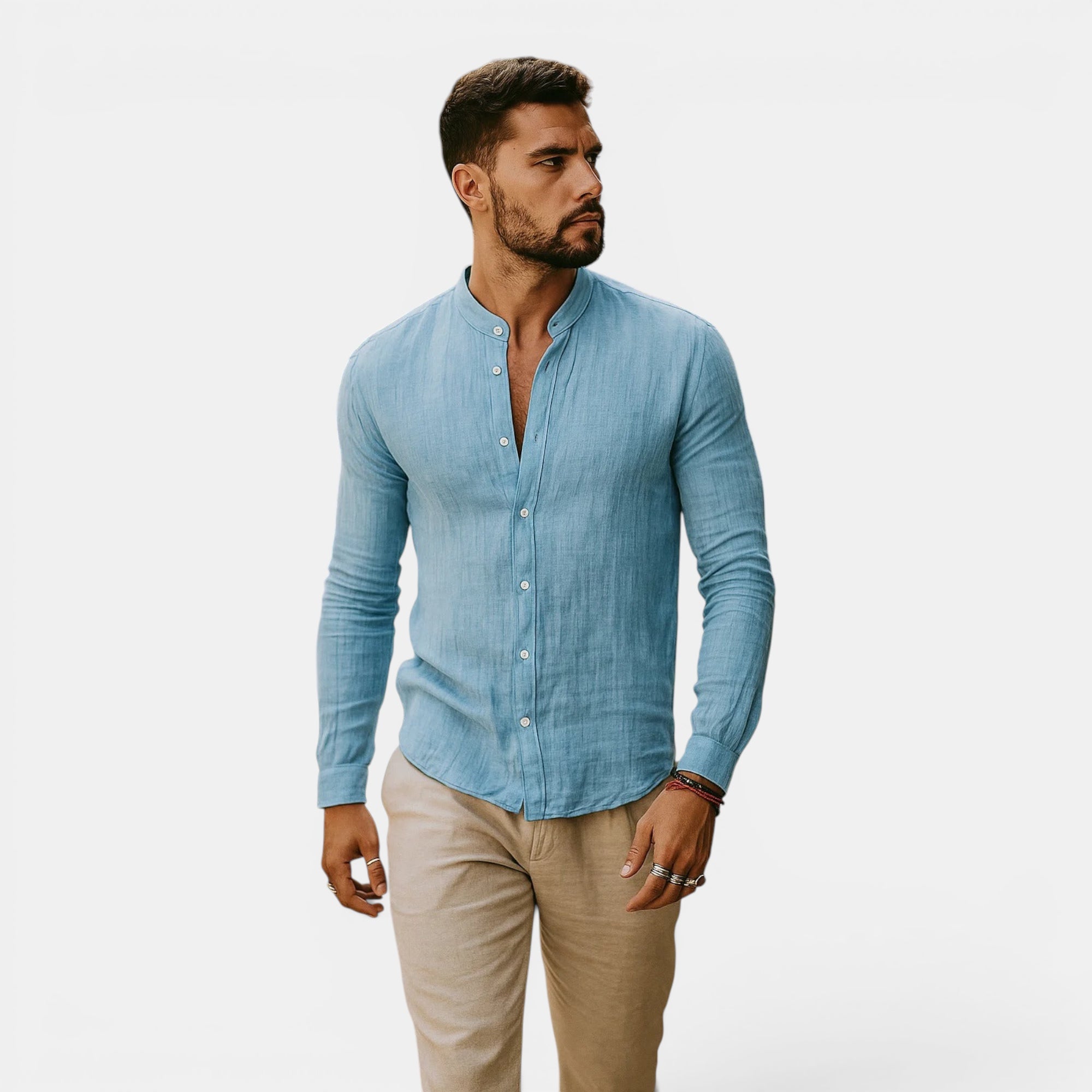 Ellmont London | Men's Breathable Lightweight Long Sleeve Linen Shirt