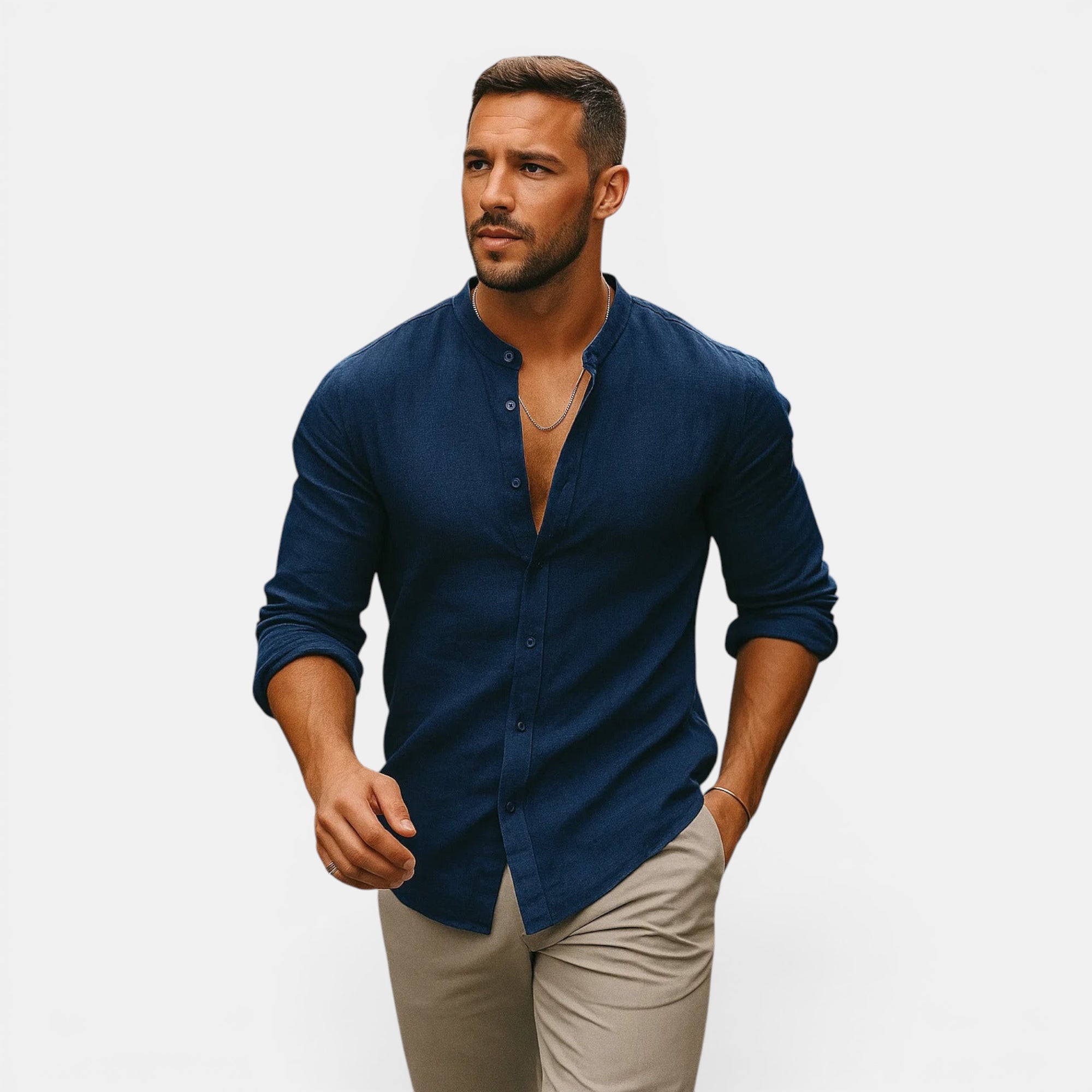 Ellmont London | Men's Breathable Lightweight Long Sleeve Linen Shirt