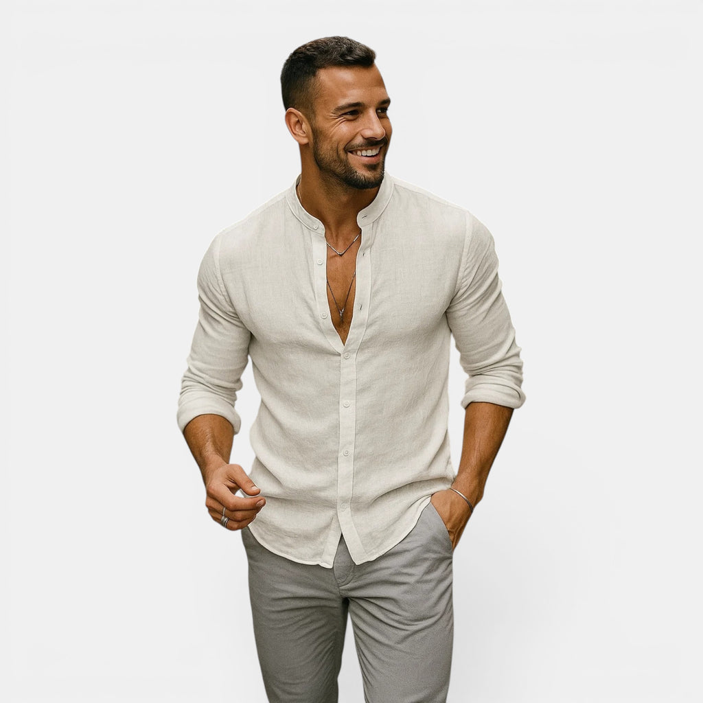 Ellmont London | Men's Breathable Lightweight Long Sleeve Linen Shirt