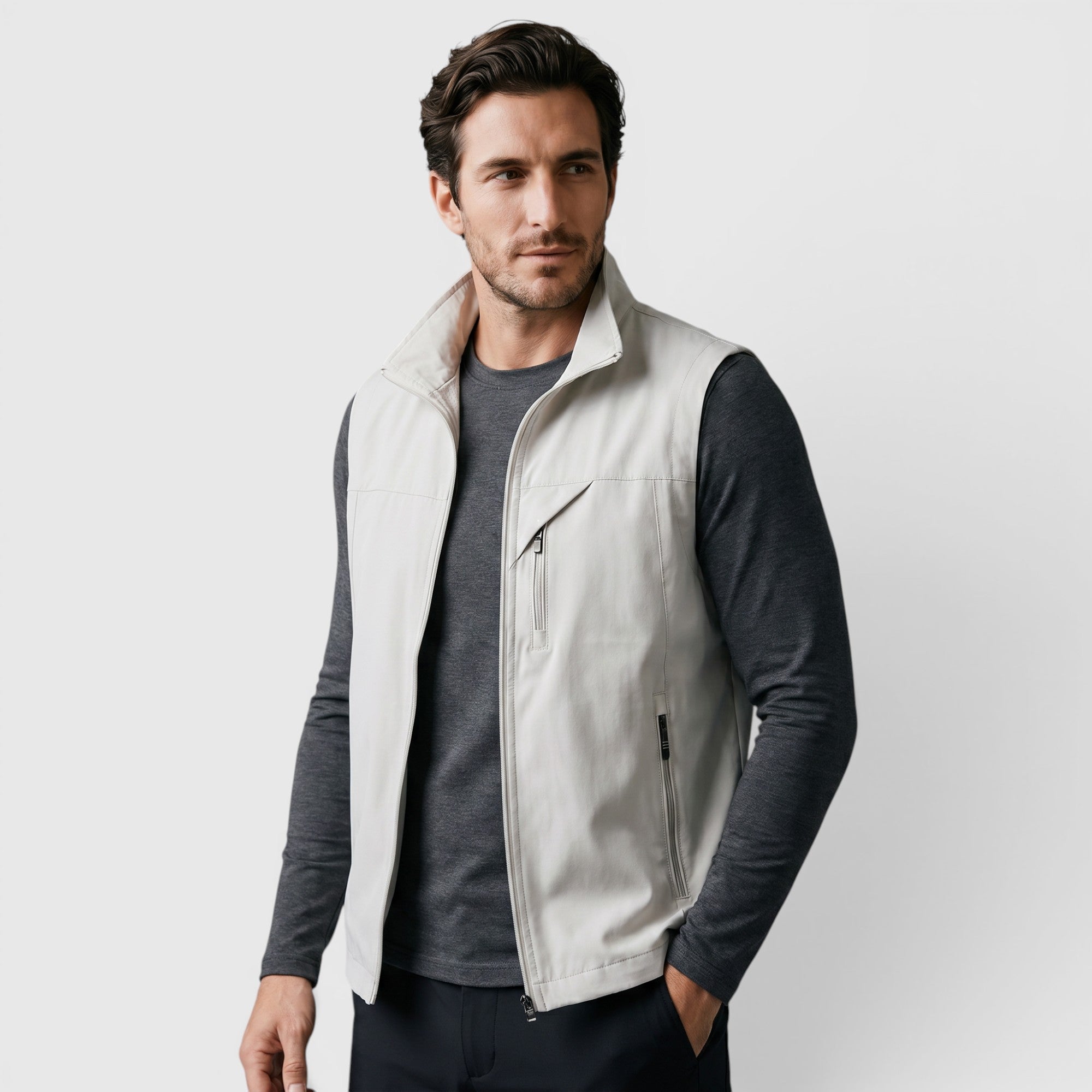 Ellmont London | Men's Utility Vest Breathable Zip Front Outdoor Layer