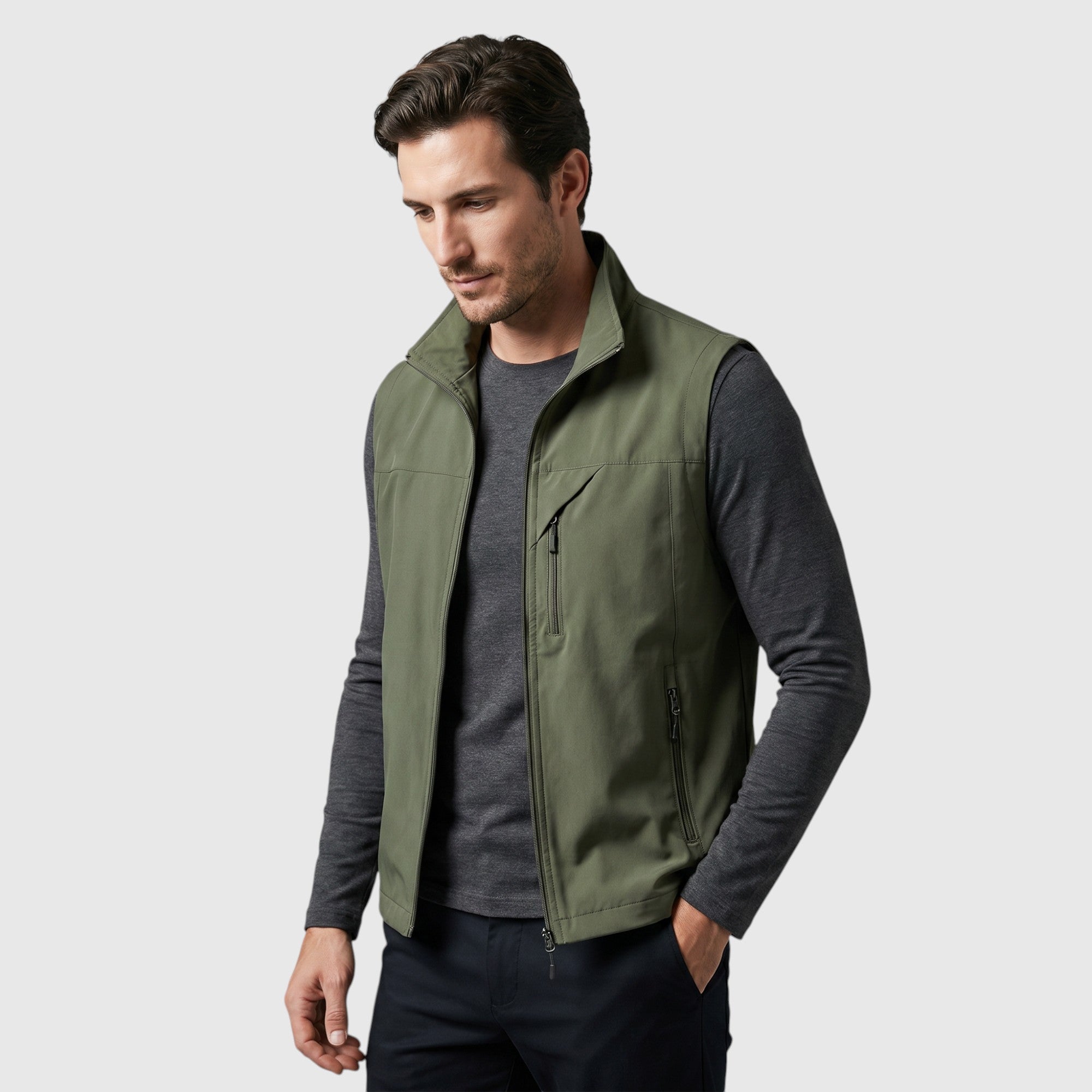 Ellmont London | Men's Utility Vest Breathable Zip Front Outdoor Layer