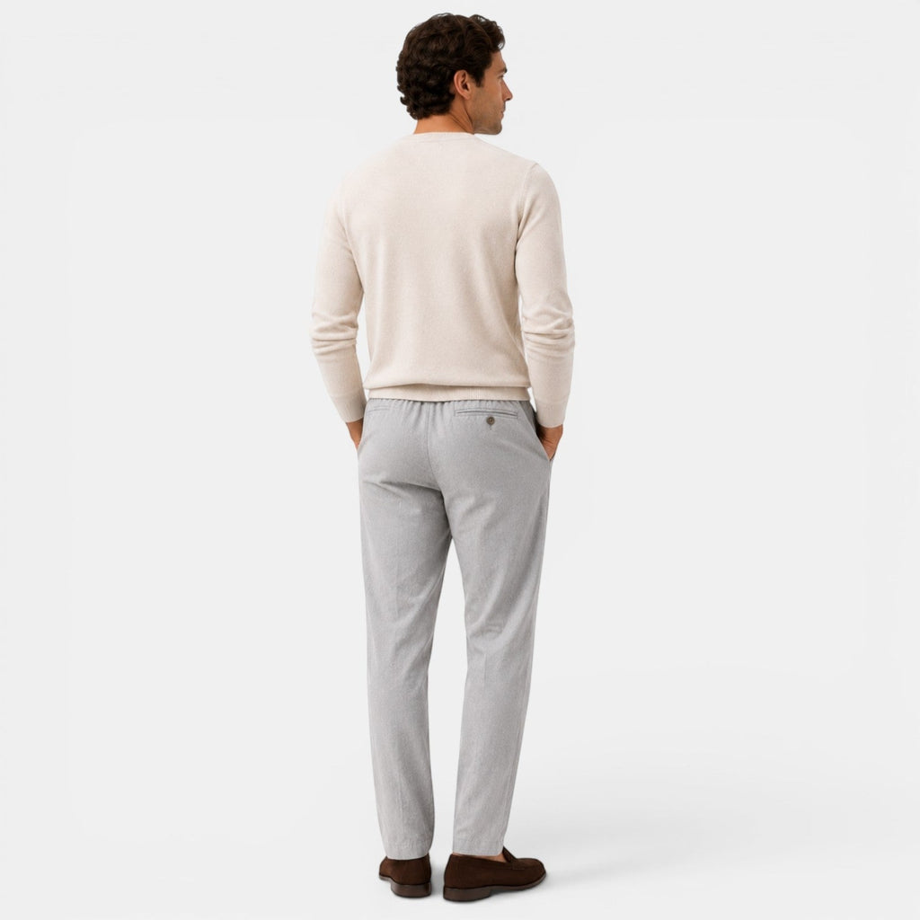 Ellmont London | Men's Relaxed Fit Cotton Trousers with Adjustable Waist