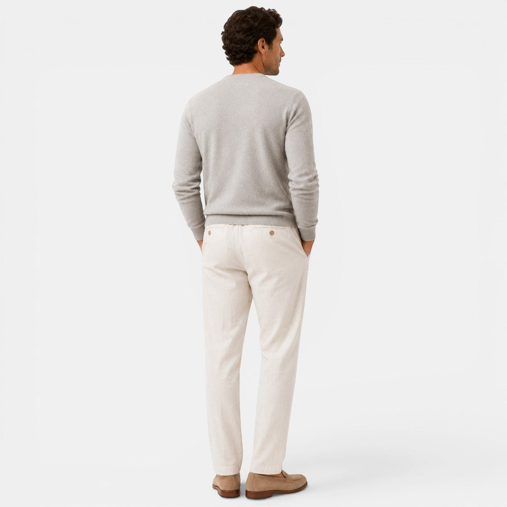 Ellmont London | Men's Relaxed Fit Cotton Trousers with Adjustable Waist