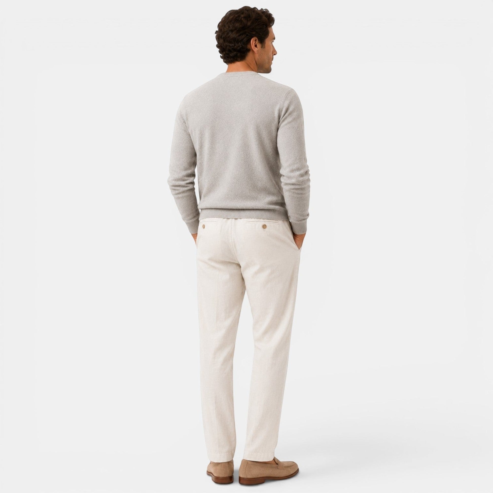 Ellmont London | Men's Relaxed Fit Cotton Trousers with Adjustable Waist