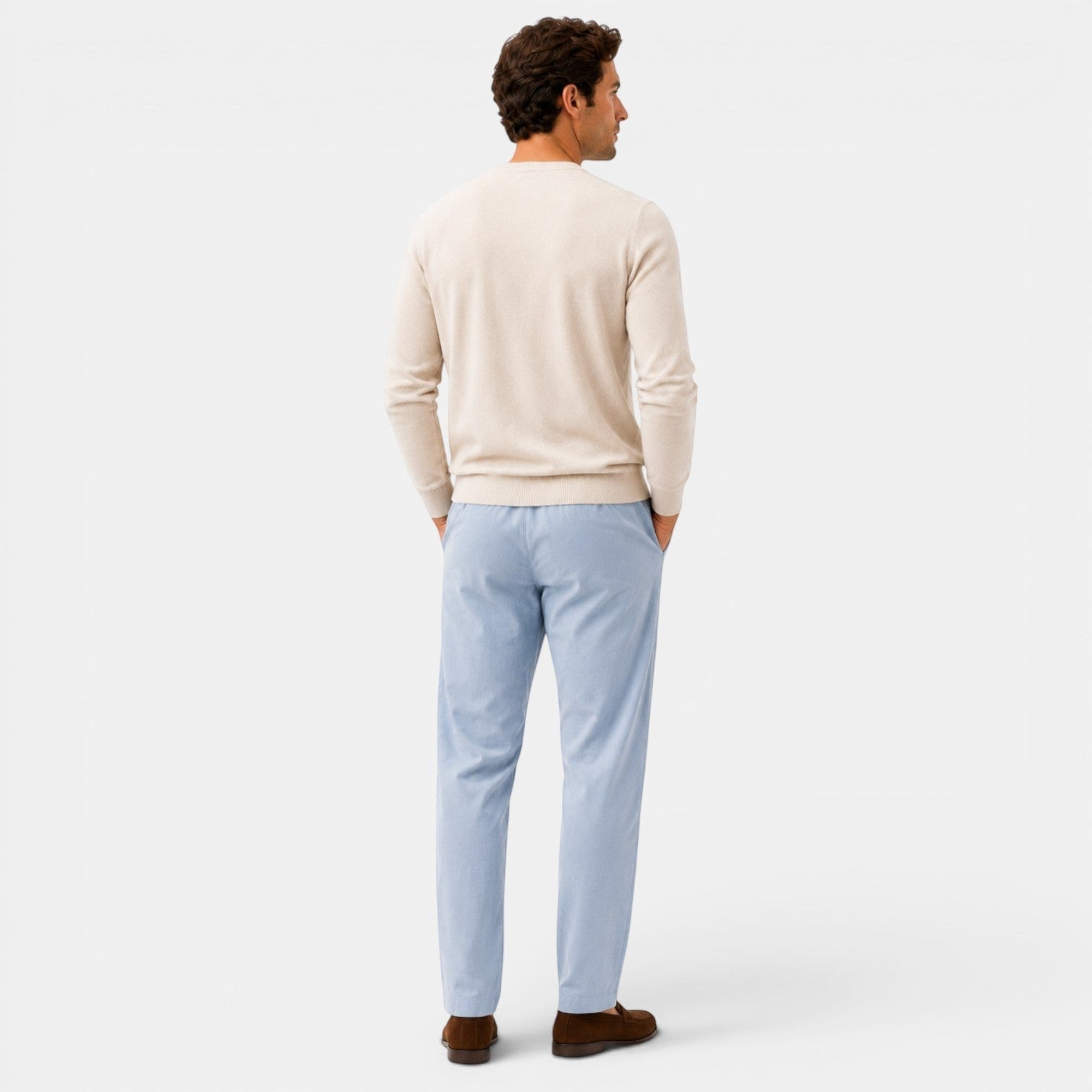 Ellmont London | Men's Relaxed Fit Cotton Trousers with Adjustable Waist