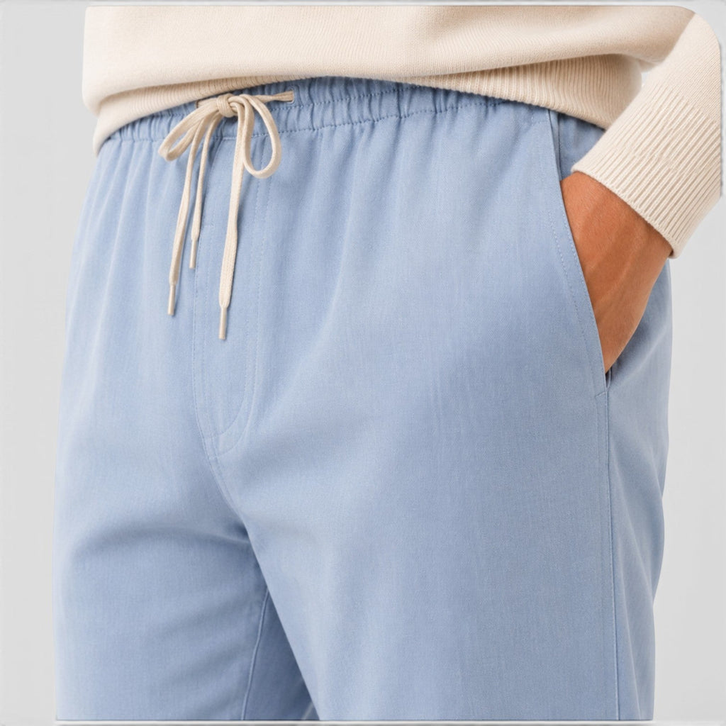 Ellmont London | Men's Relaxed Fit Cotton Trousers with Adjustable Waist