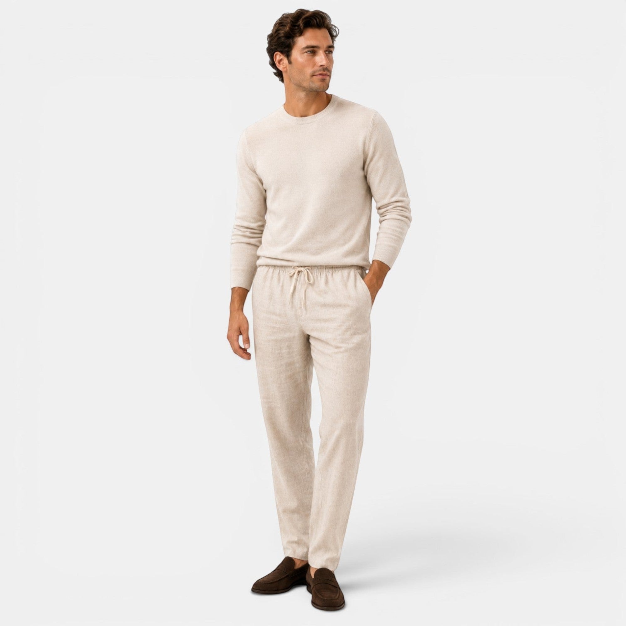 Finn | Men's Relaxed Fit Cotton Trousers with Adjustable Waist