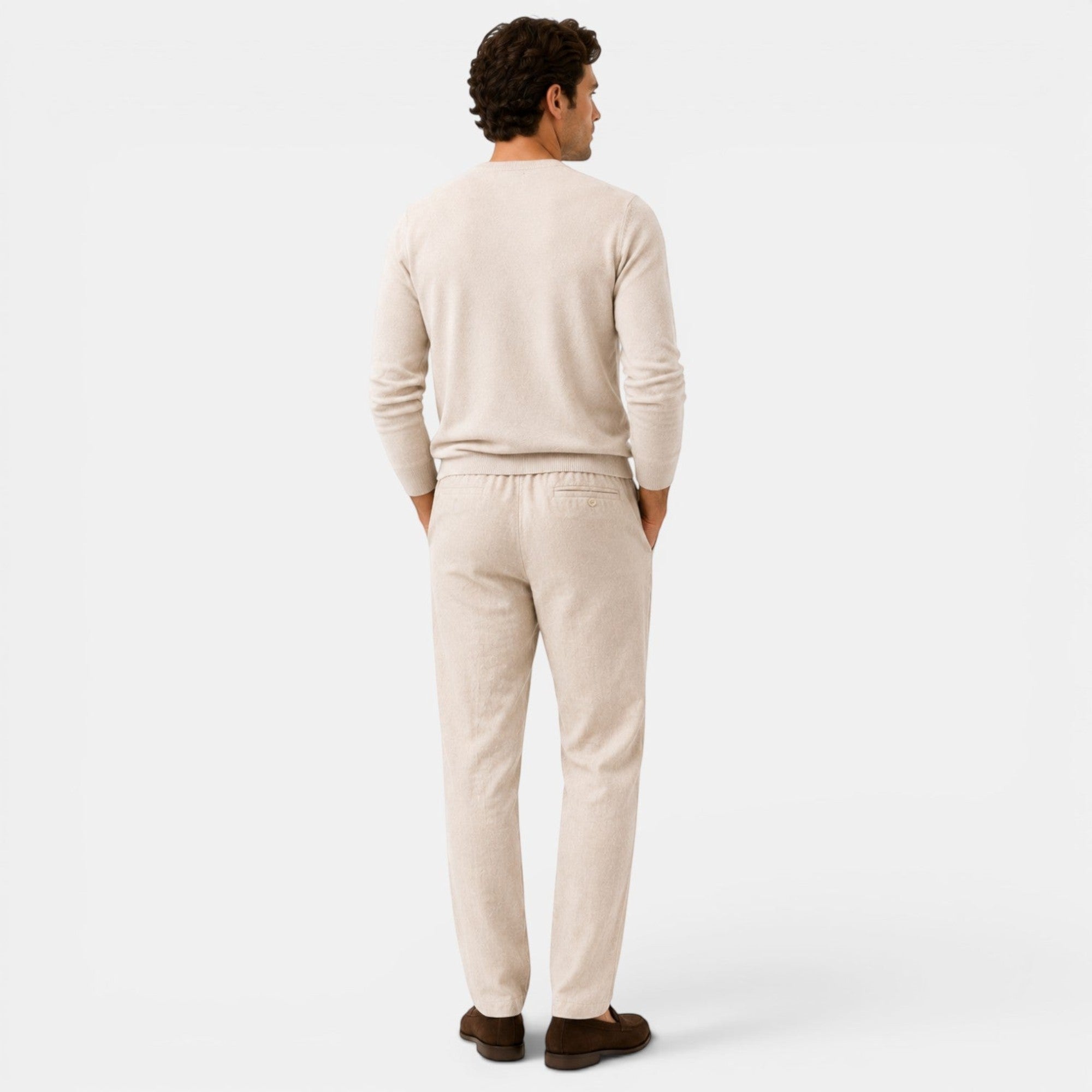 Ellmont London | Men's Relaxed Fit Cotton Trousers with Adjustable Waist