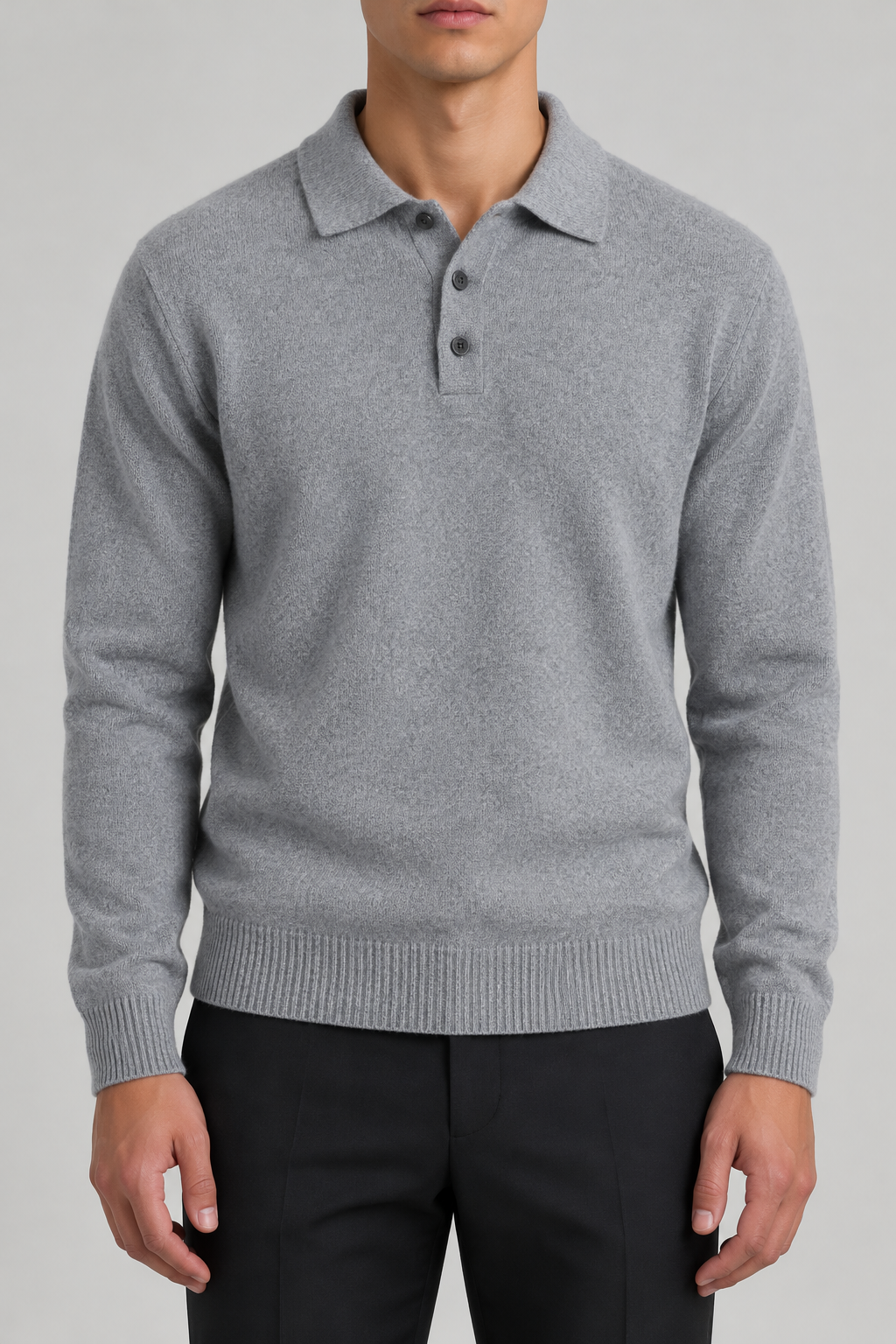 Men's Knitted Polo Jumper