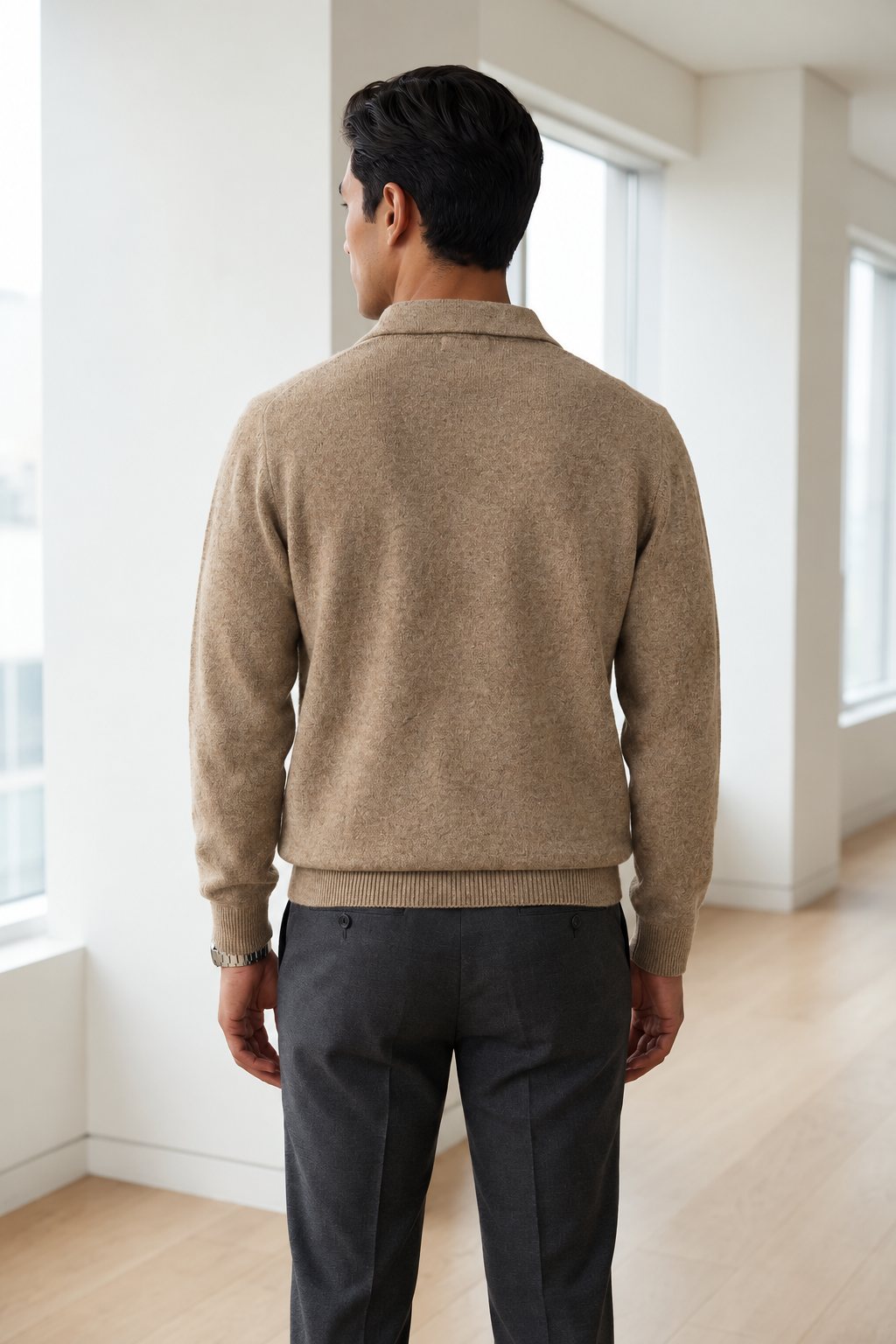 Men's Knitted Polo Jumper