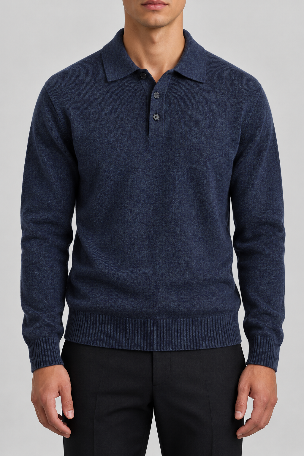 Men's Knitted Polo Jumper