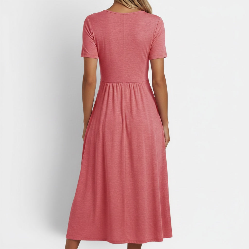 Ellmont London | Women's Short Sleeve Midi Dress with Pockets
