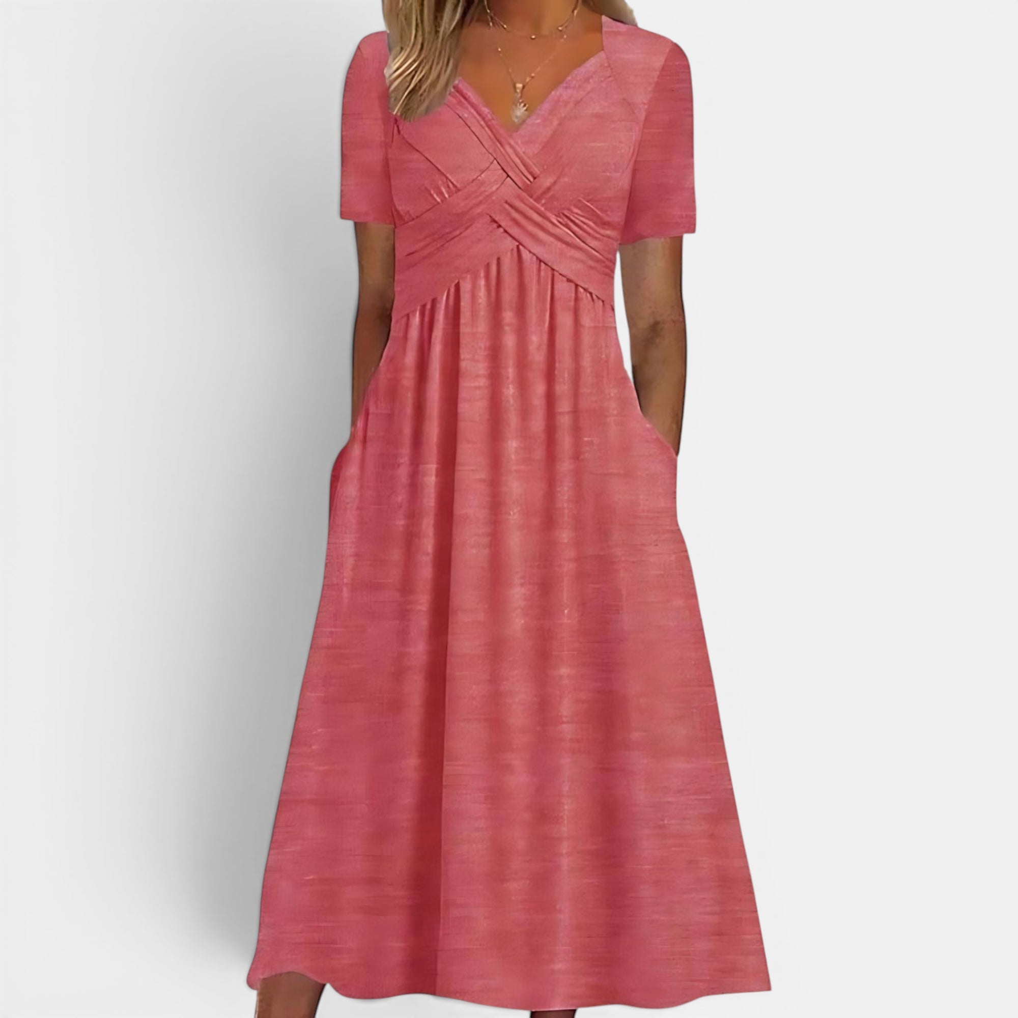 Ellmont London | Women's Short Sleeve Midi Dress with Pockets