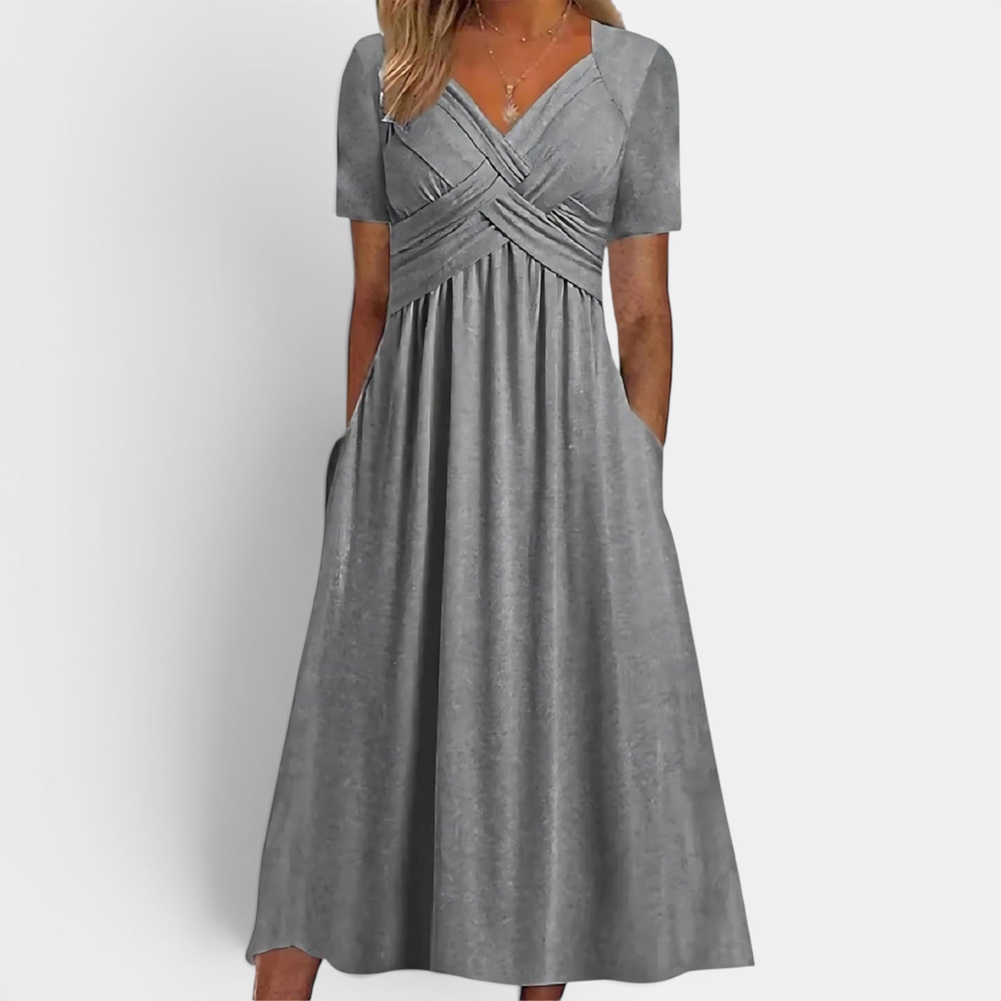 Ellmont London | Women's Short Sleeve Midi Dress with Pockets