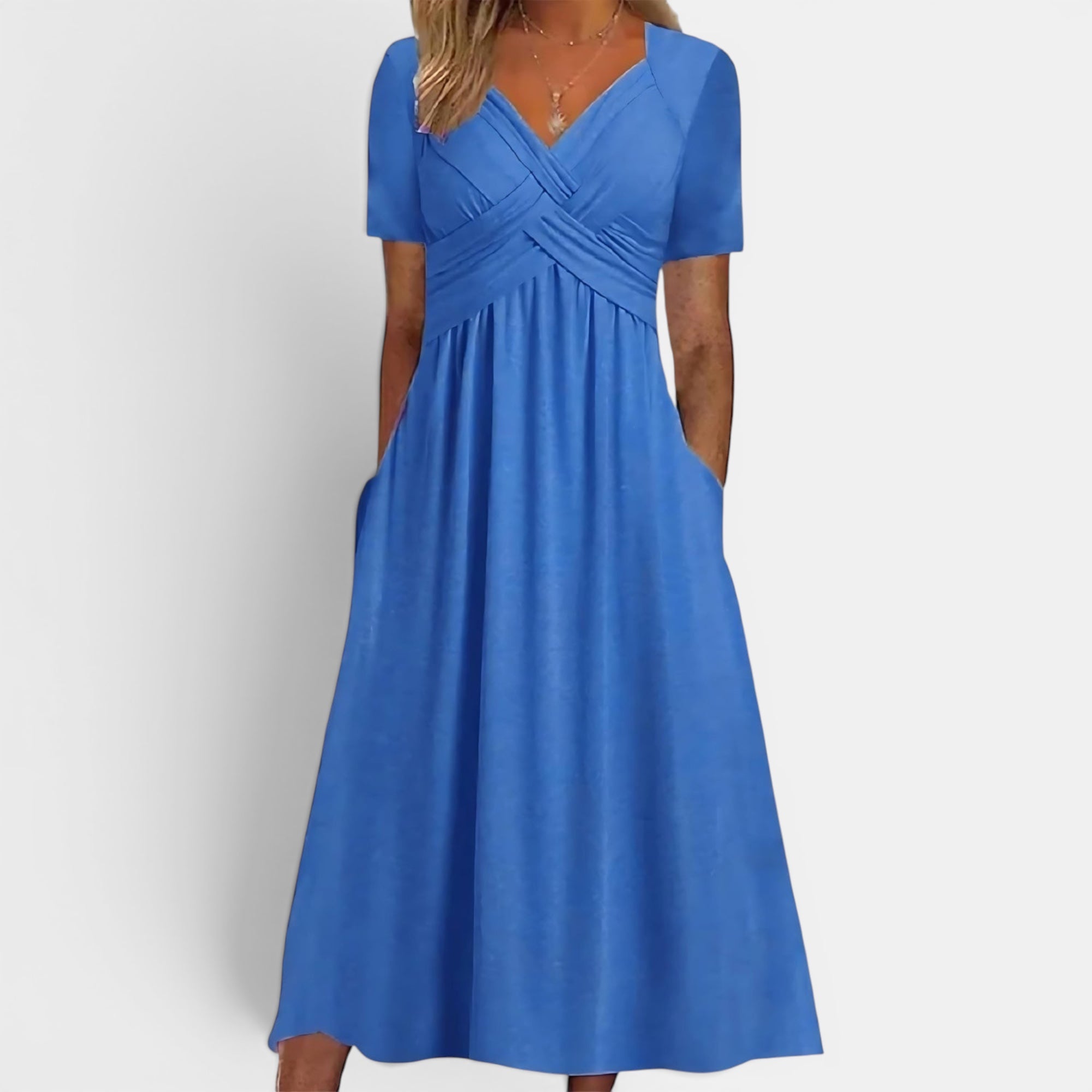 Ellmont London | Women's Short Sleeve Midi Dress with Pockets