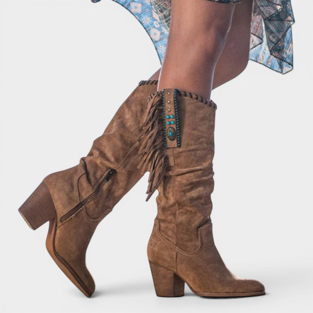 Ellmont London | Women's Supportive Cowboy Boots Non-Slip Sole