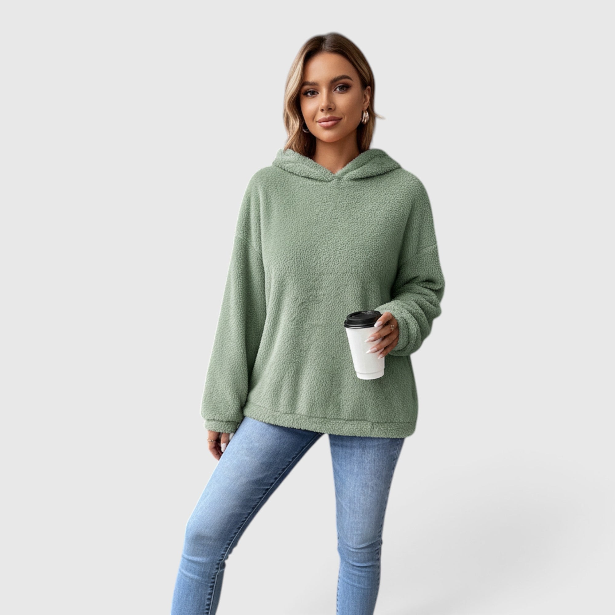Stella | Women's Fleece Hoodie Pullover Relaxed Fit Long Sleeve Everyday Wear