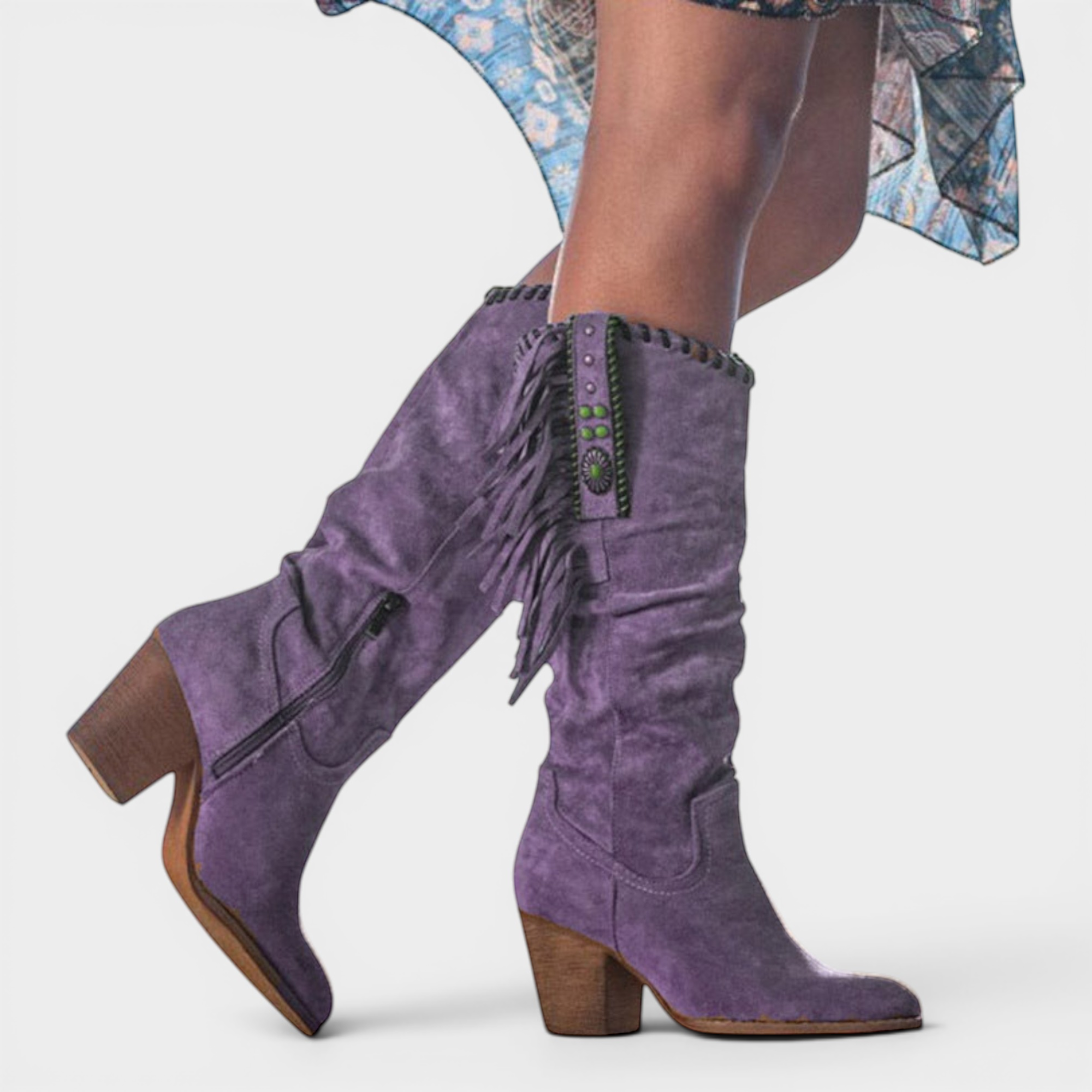 Ellmont London | Women's Supportive Cowboy Boots Non-Slip Sole