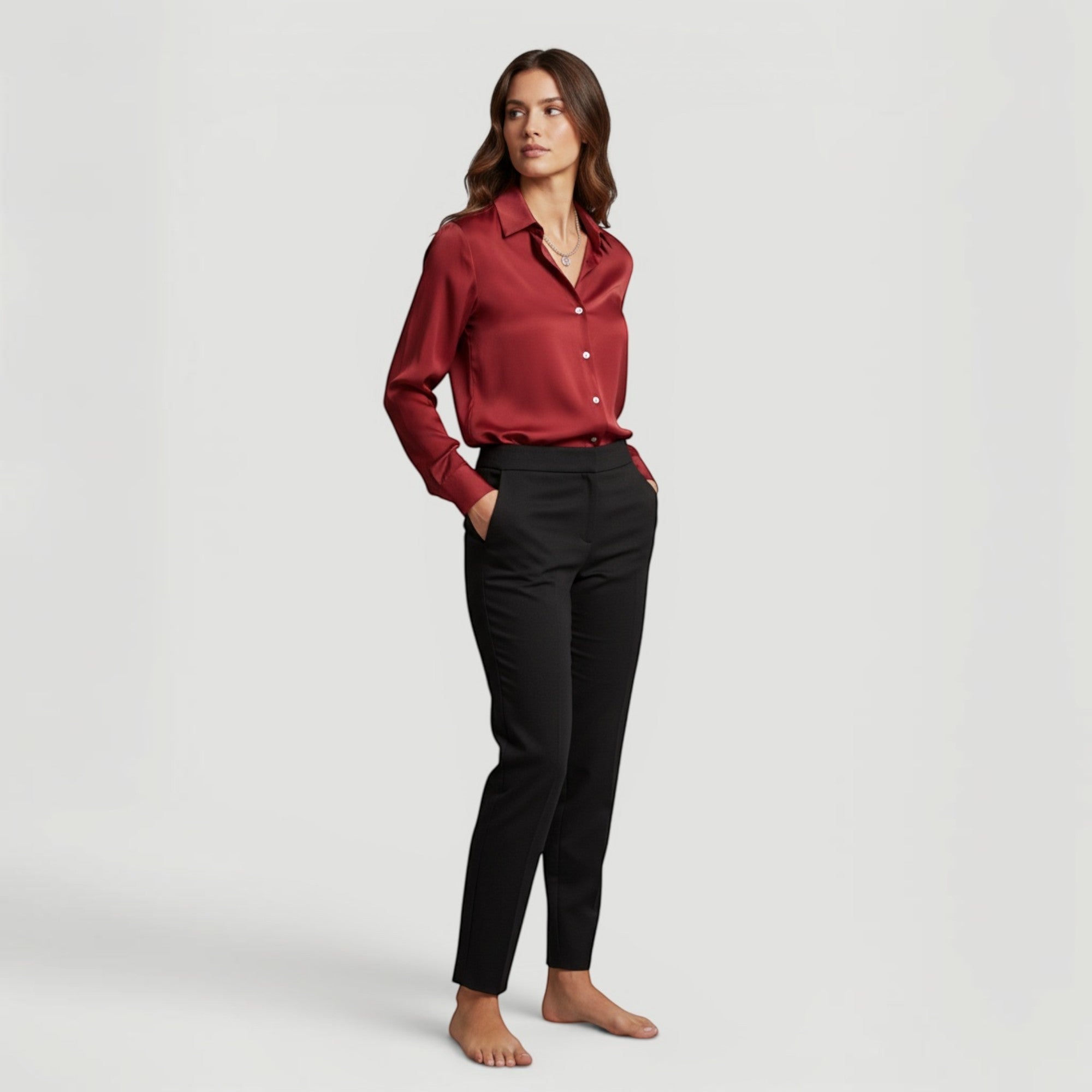 Ellmont London | Women’s Timeless Silk Luxury Long Sleeve Blouse