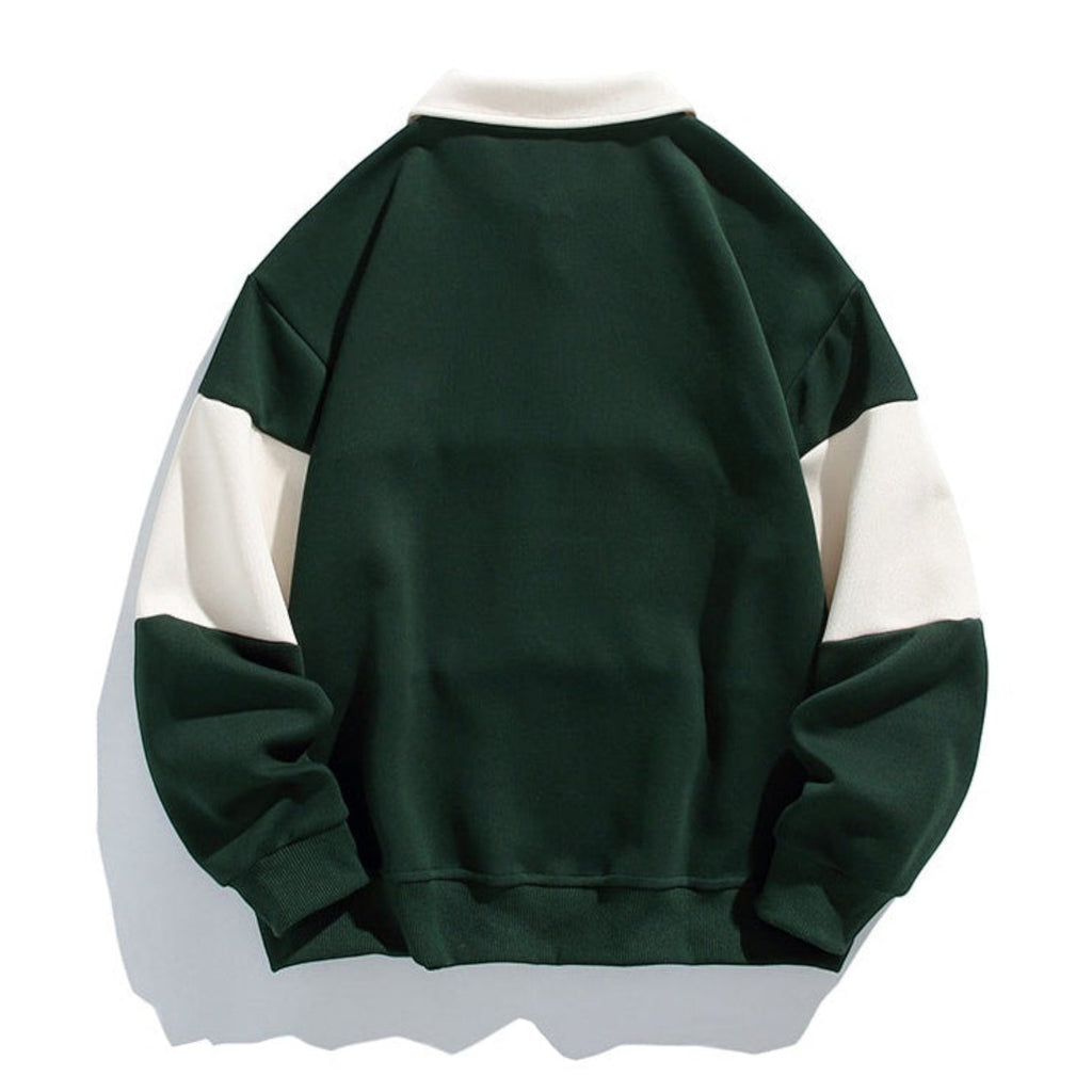 Ellmont London | Men's Relaxed Fit Polo Sweatshirt with Button Placket
