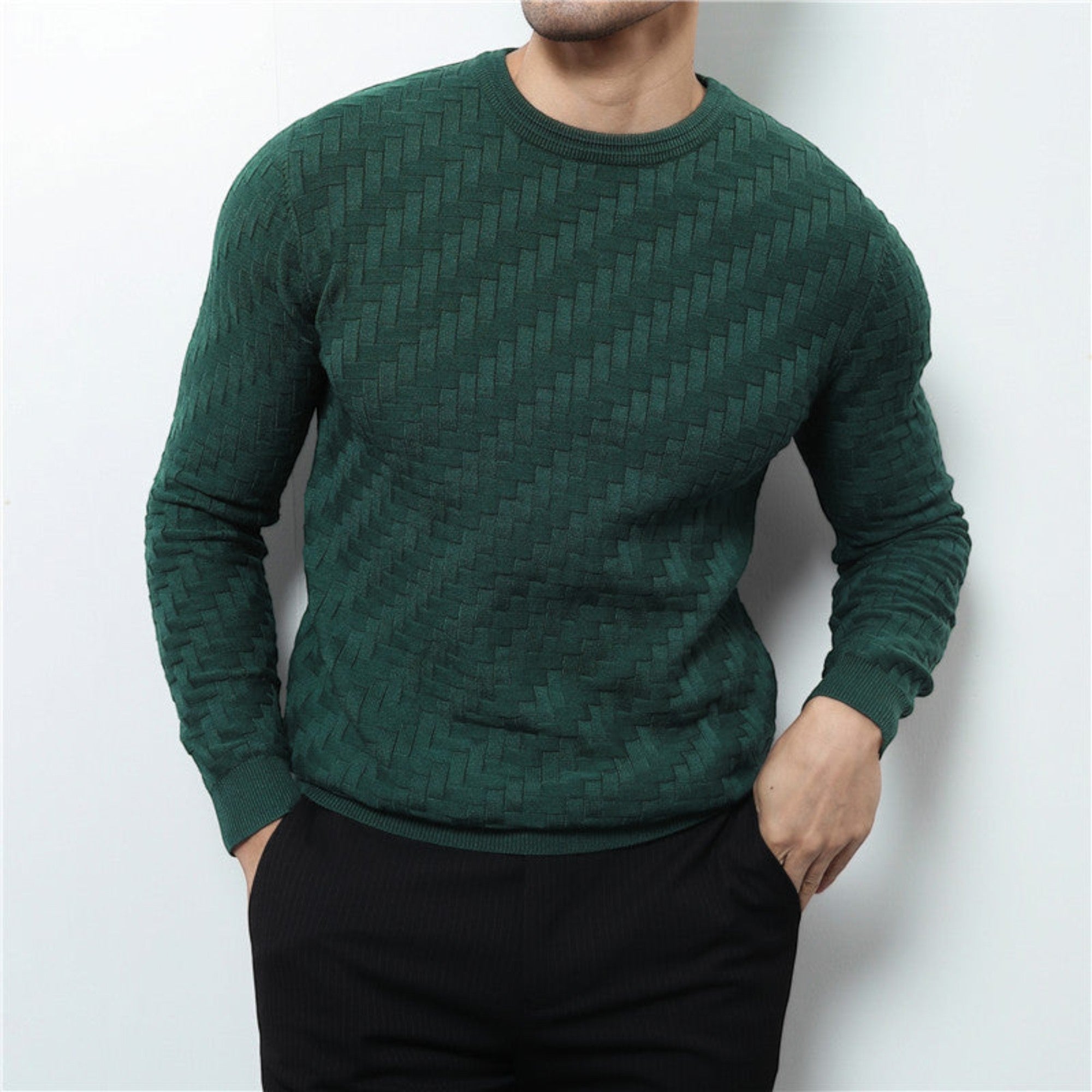 Ellmont London | Men's Lightweight Textured Knit Sweater Classic Style
