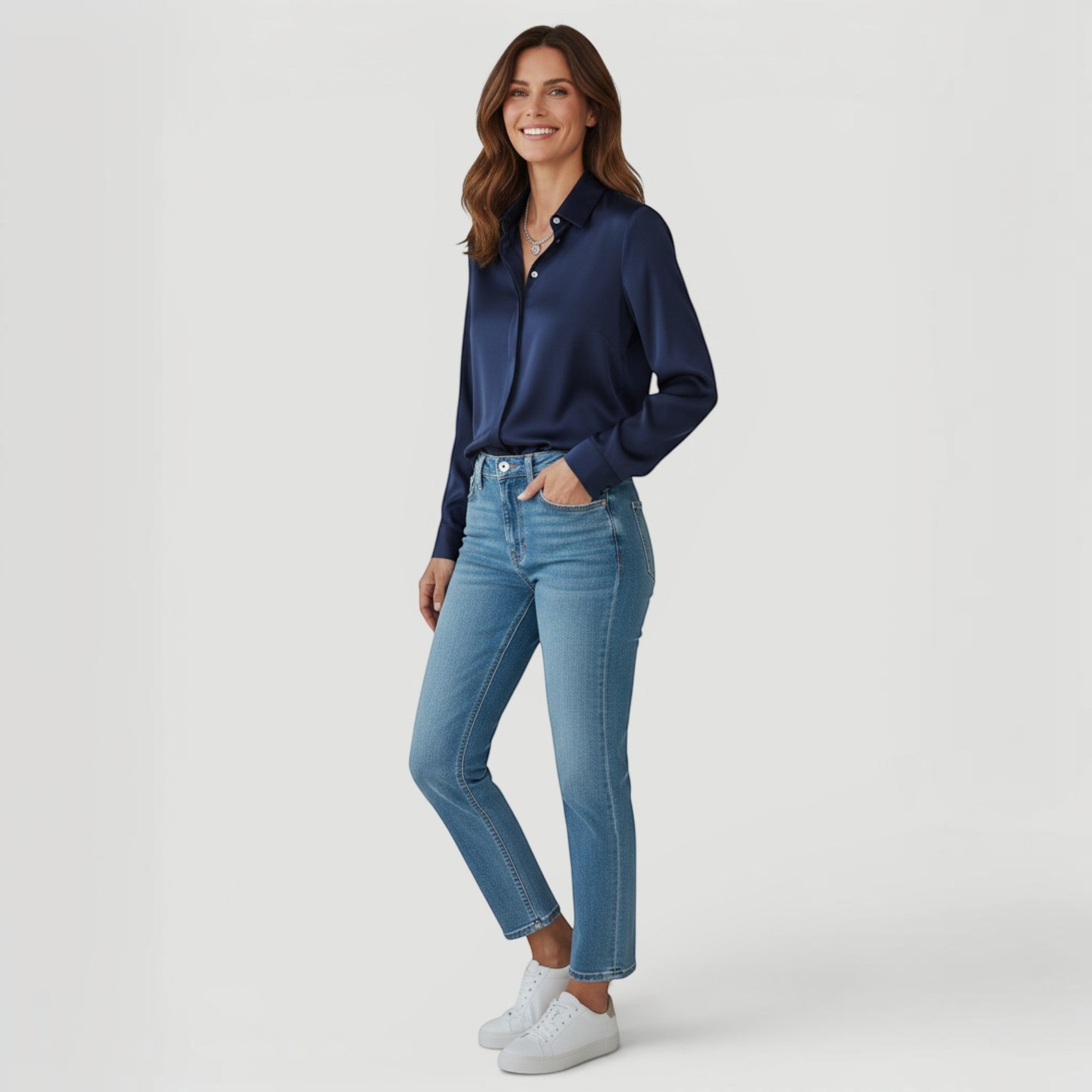 Ellmont London | Women’s Timeless Silk Luxury Long Sleeve Blouse