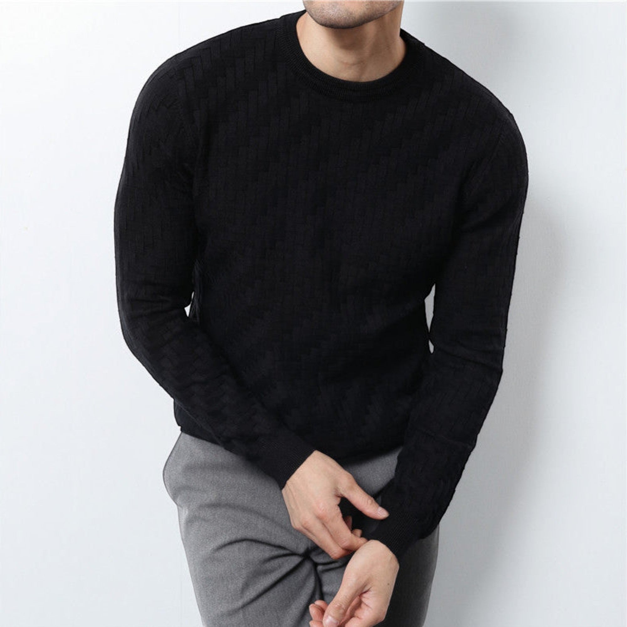 Ellmont London | Men's Lightweight Textured Knit Sweater Classic Style