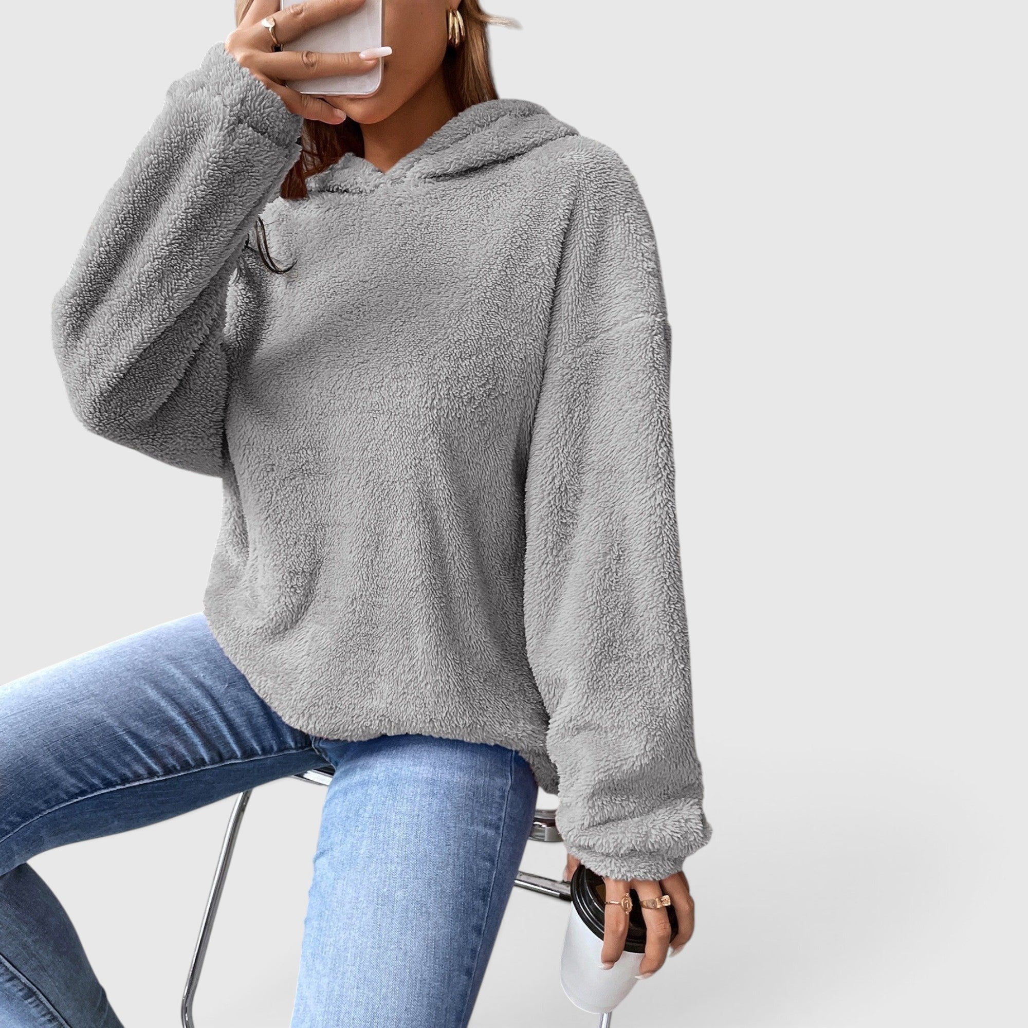 Stella | Women's Fleece Hoodie Pullover Relaxed Fit Long Sleeve Everyday Wear