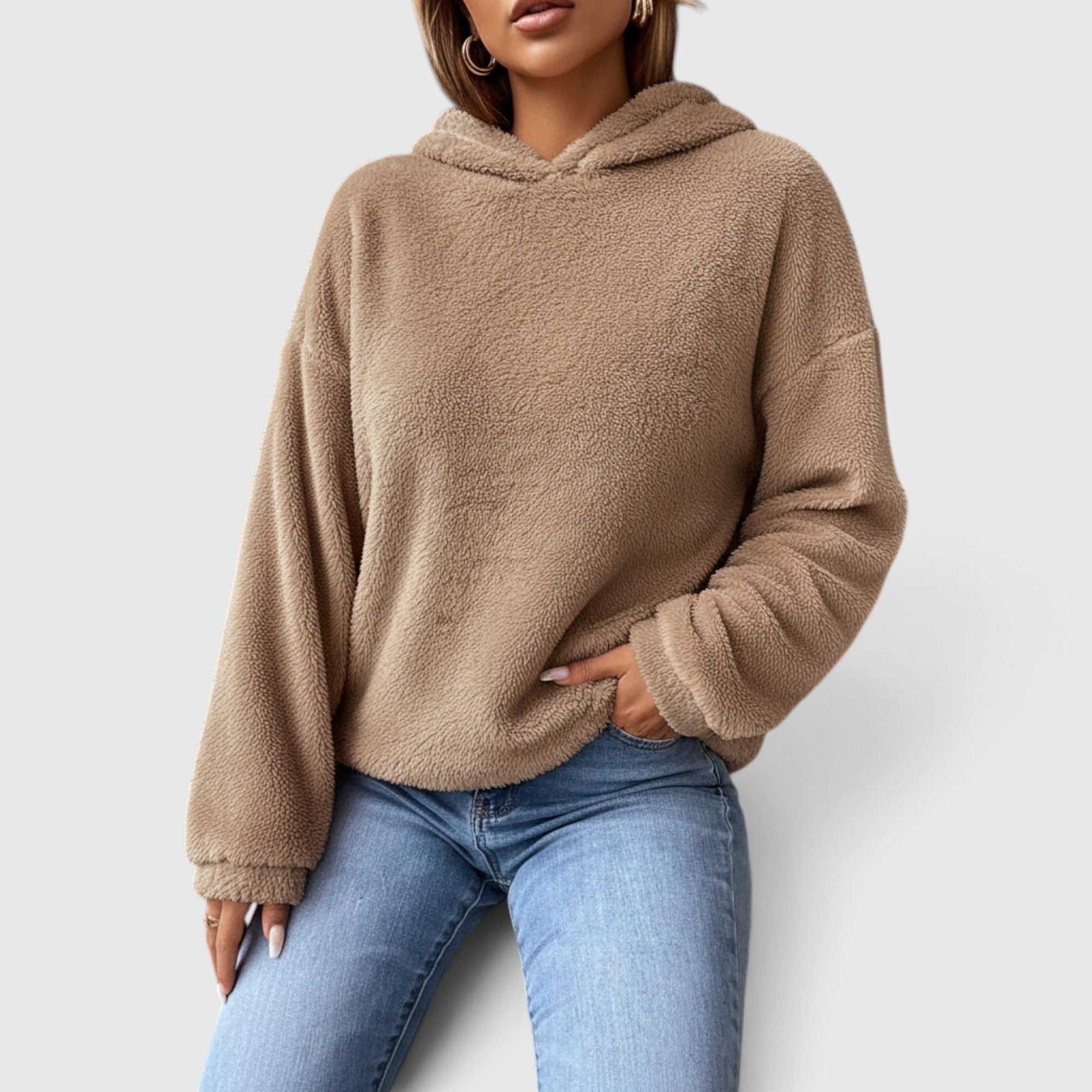 Stella | Women's Fleece Hoodie Pullover Relaxed Fit Long Sleeve Everyday Wear