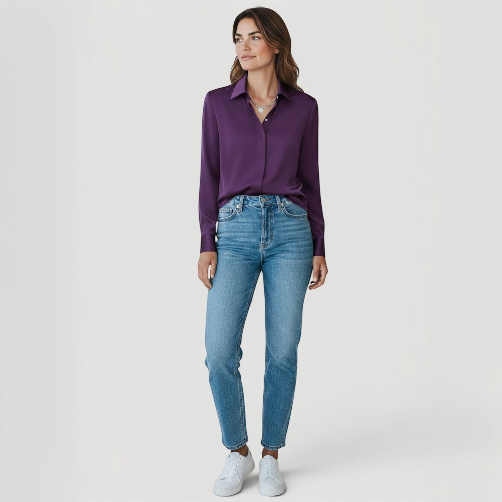 Ellmont London | Women’s Timeless Silk Luxury Long Sleeve Blouse