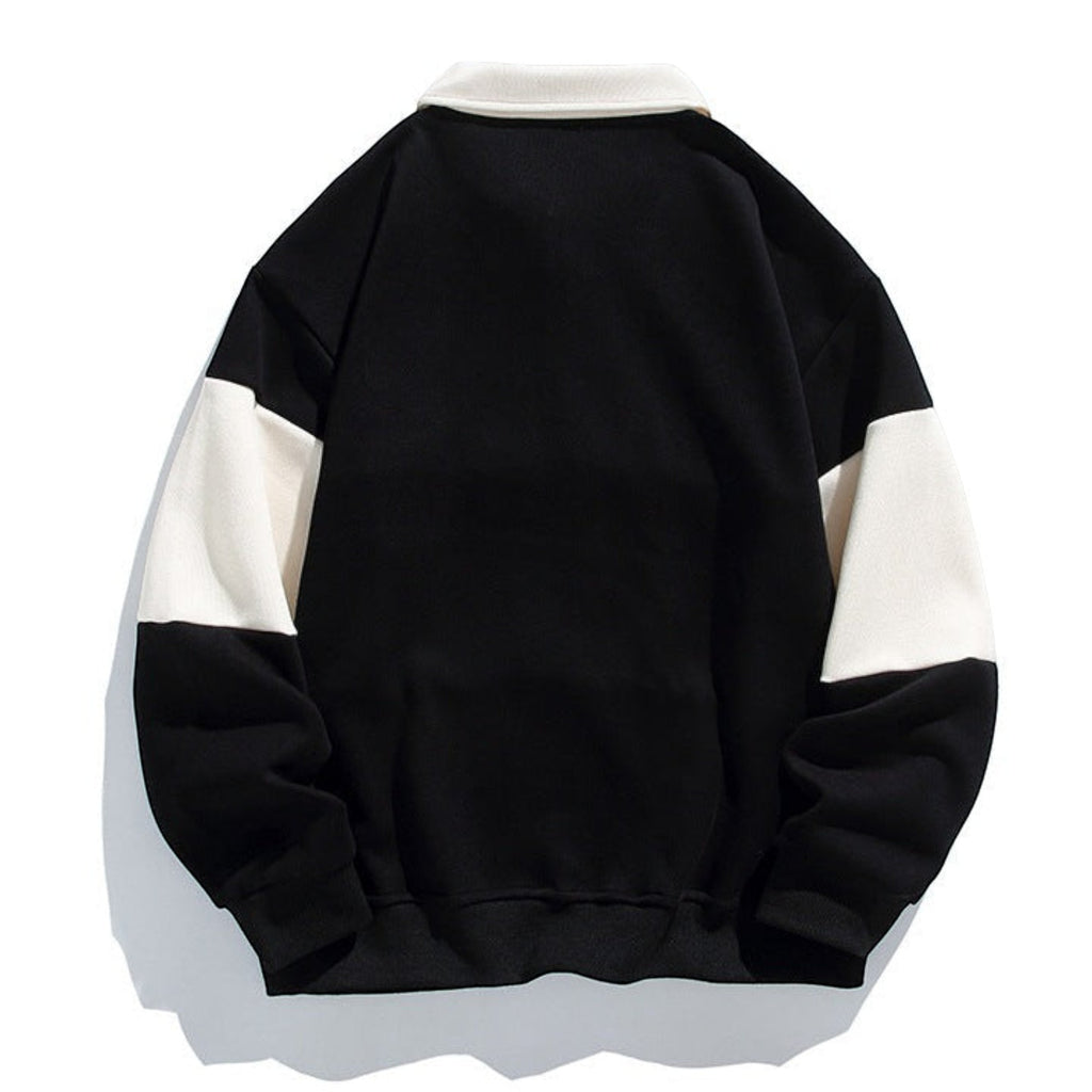 Ellmont London | Men's Relaxed Fit Polo Sweatshirt with Button Placket