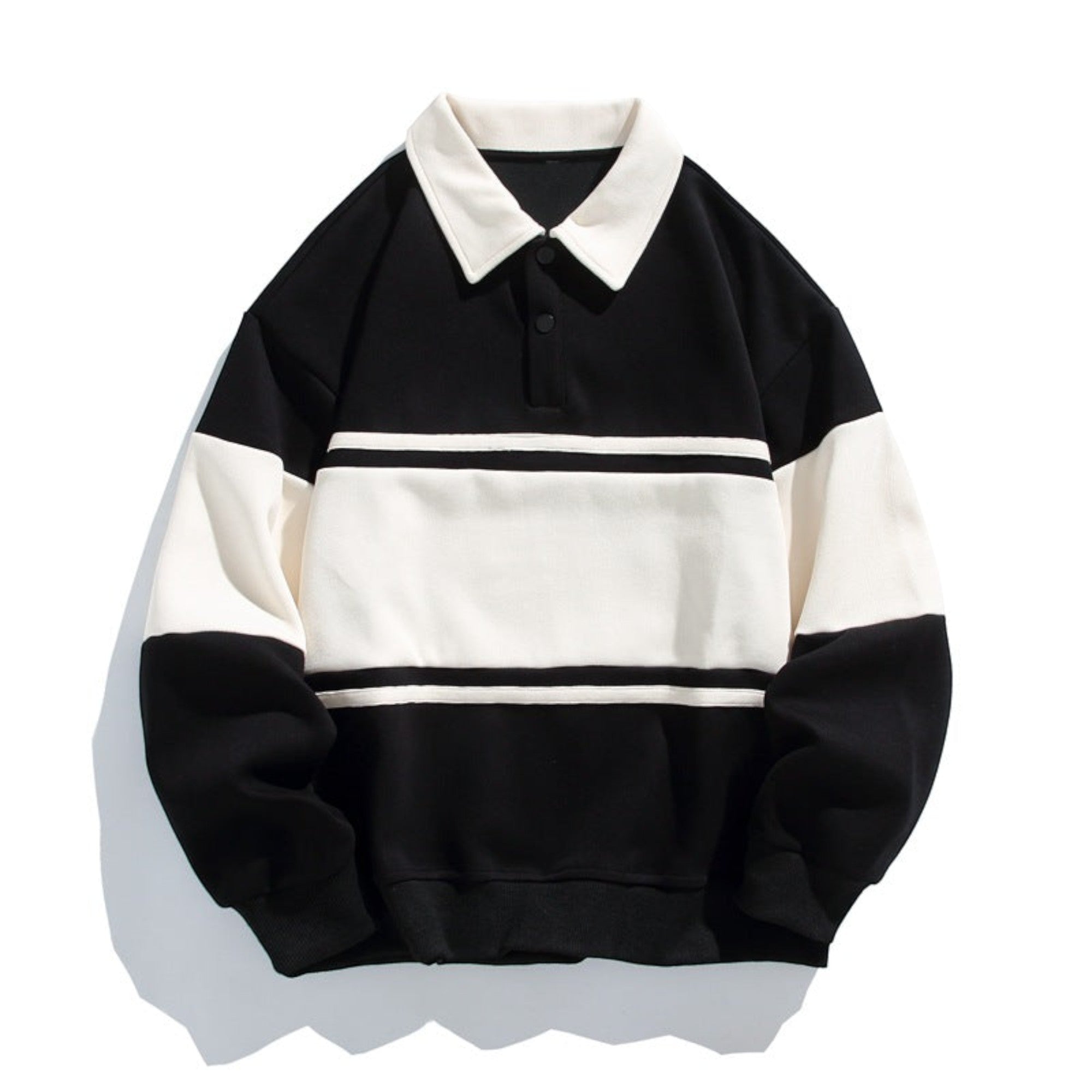 Ellmont London | Men's Relaxed Fit Polo Sweatshirt with Button Placket