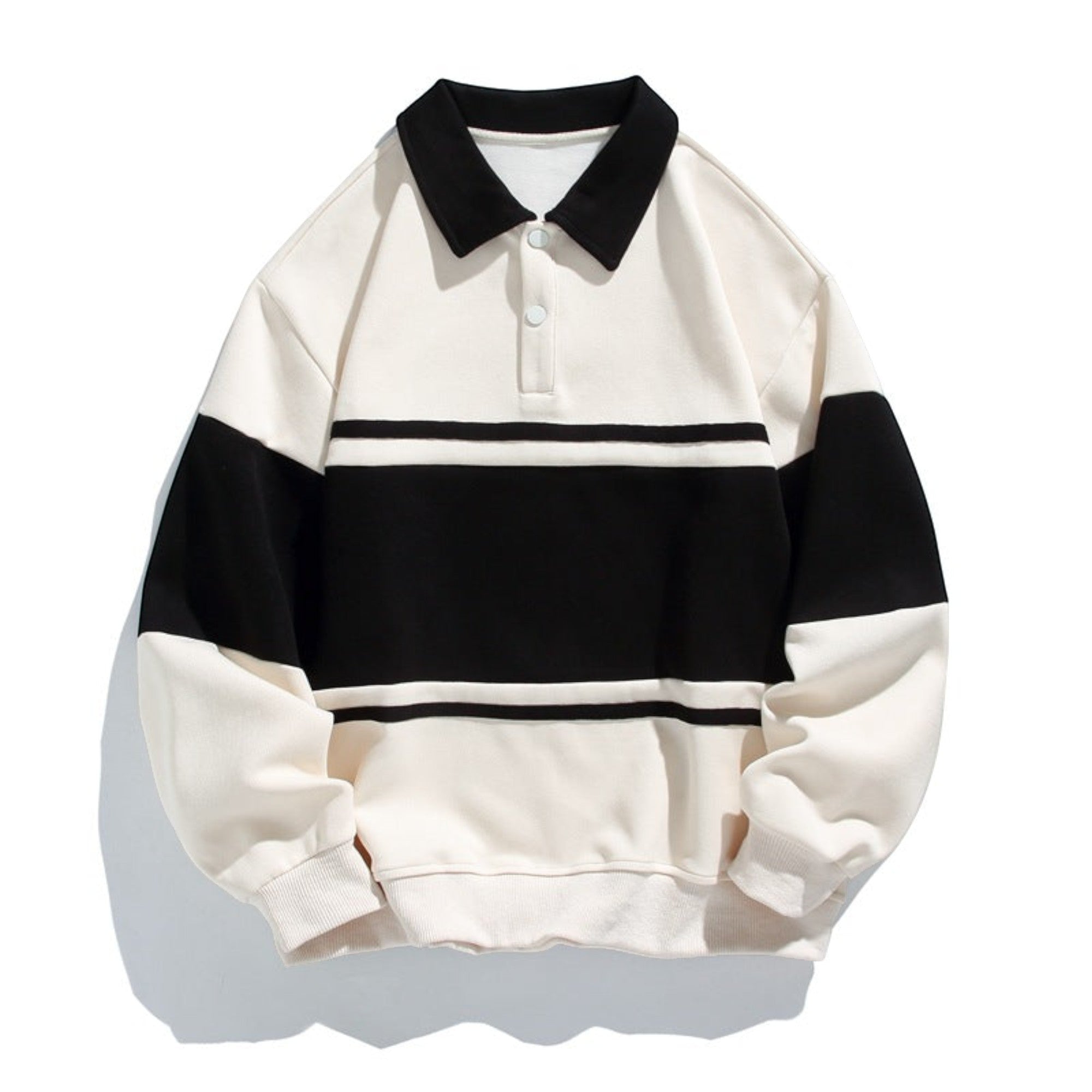 Ellmont London | Men's Relaxed Fit Polo Sweatshirt with Button Placket