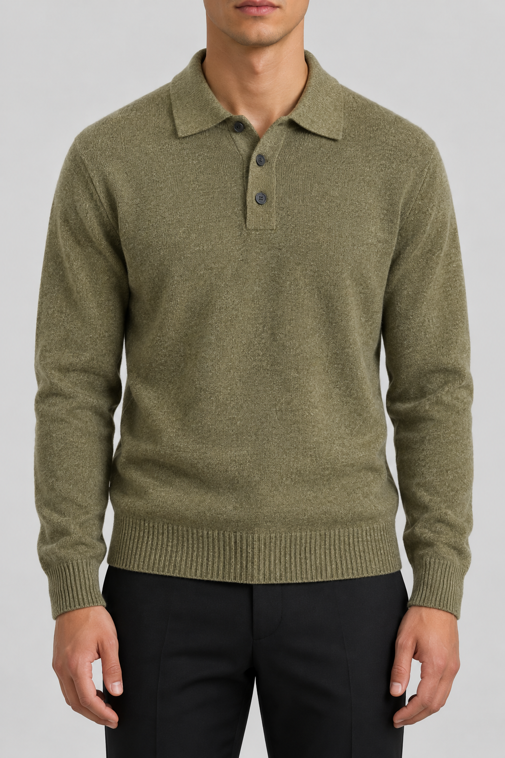 Men's Knitted Polo Jumper